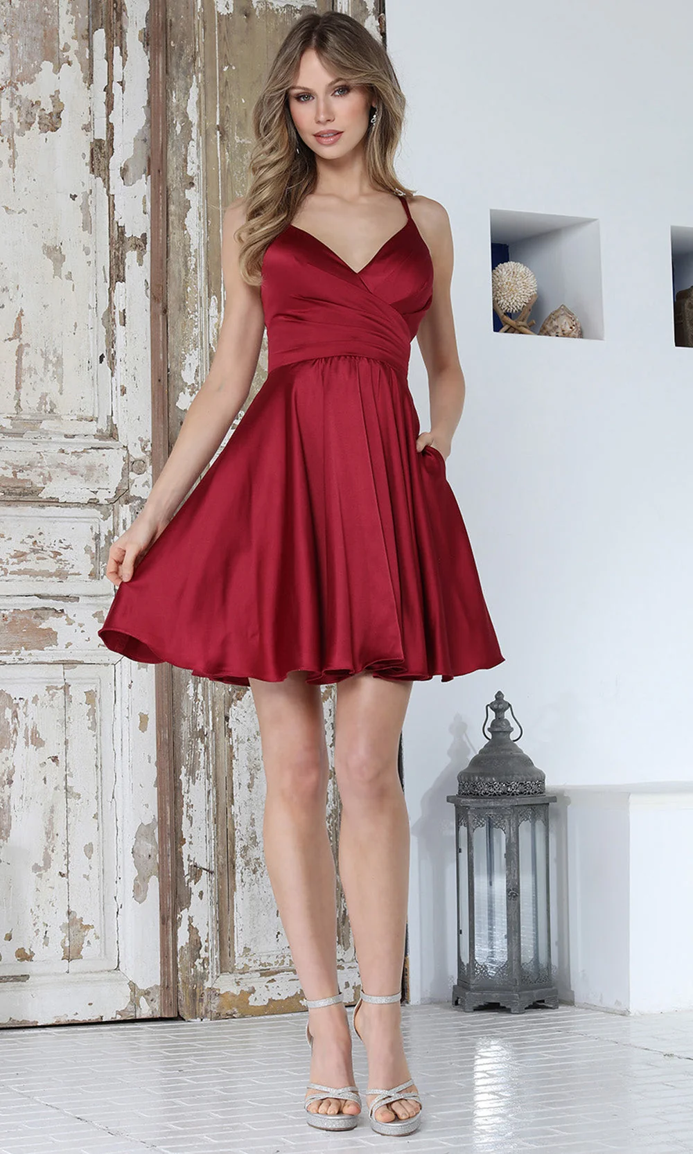 Adora Design 1091 - Double Strap A-Line Short Dress - Image 3