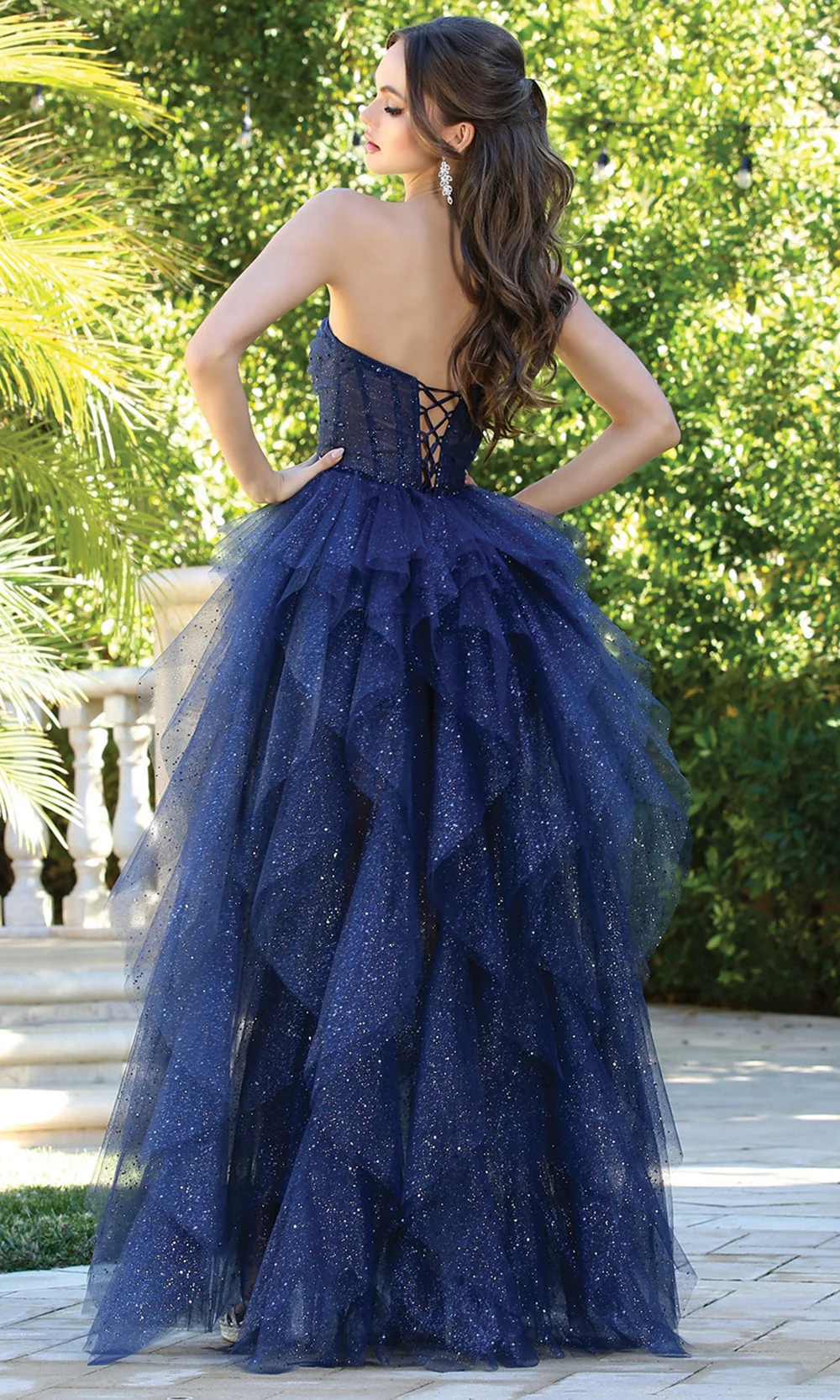 Adora Design 3210 - Semi-Sweetheart Ruffle A-Line Long Dress - Image 2