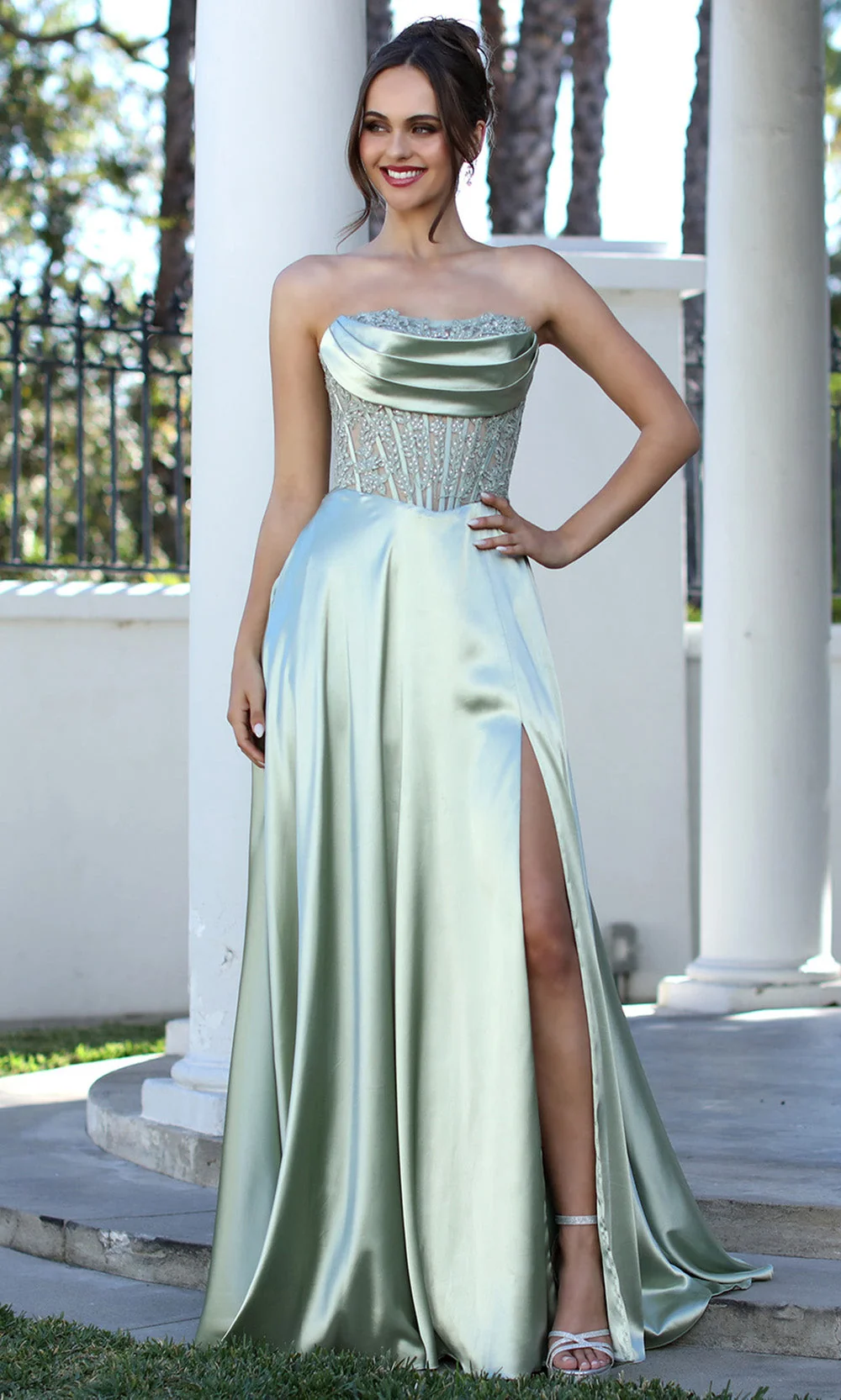Adora Design 3254 - Strapless Sleek A-Line Gown with Pockets - Image 8