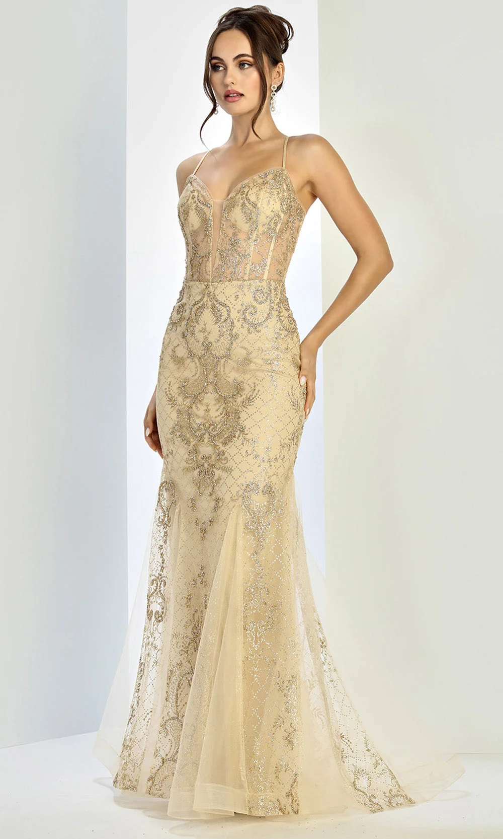 Adora Design 3255 - Corset Detail Mermaid Embellished Gown - Image 3