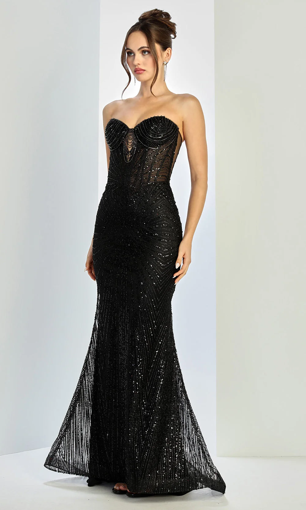 Adora Design 3263 - Strapless Lace-Up Evening Gown - Image 2