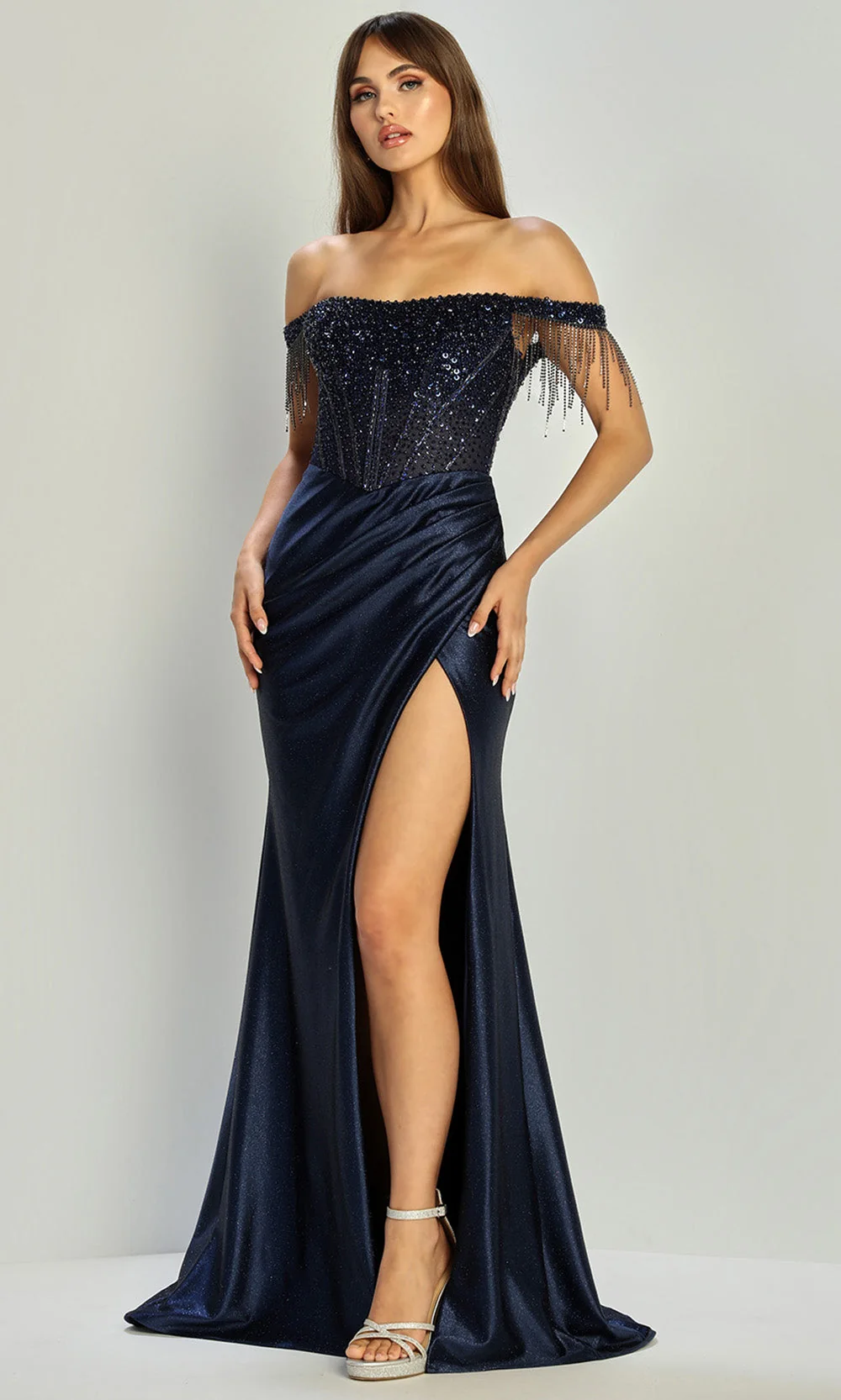 Adora Design 3268 - Beaded Corset Open Back Prom Gown - Image 7