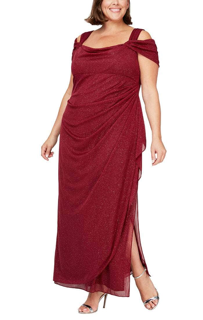 Alex Evenings 433026 - Square Neck Ruched Formal Dress - Image 7