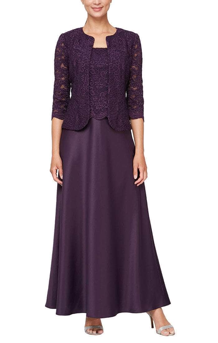 Alex Evenings 81122326 - Lace Top Long Dress With Jacket - Image 11