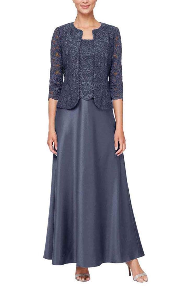 Alex Evenings 81122326 - Lace Top Long Dress With Jacket - Image 13