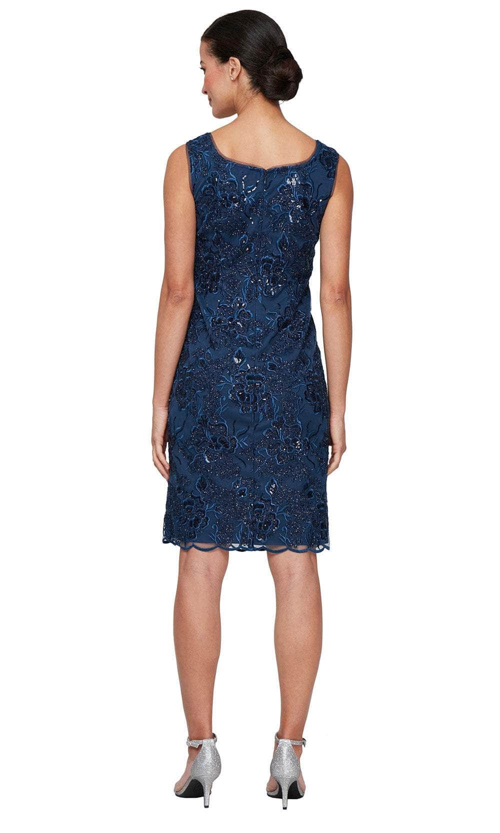 Alex Evenings 81171686 - Short Scoop Neck Sheath Dress - Image 4