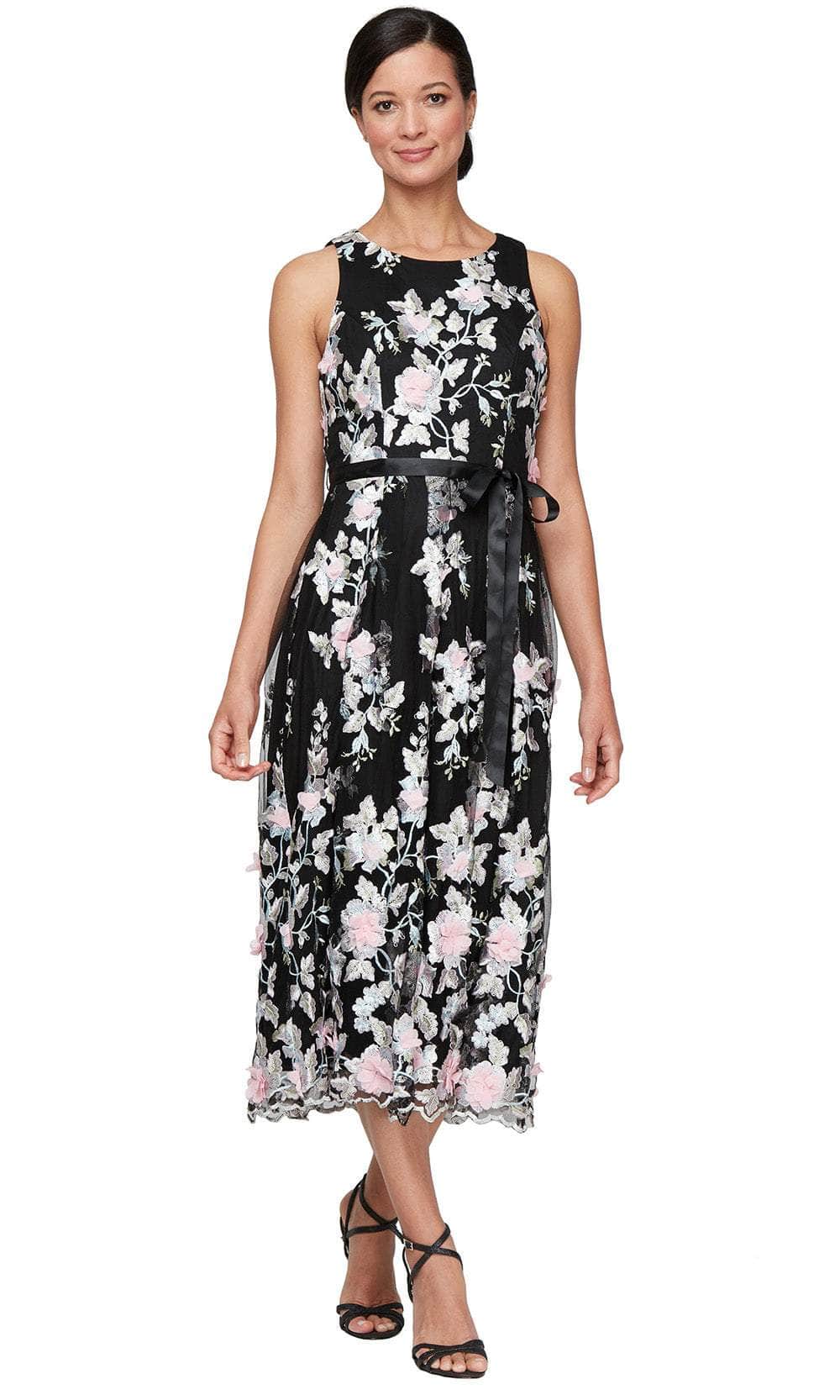 Alex Evenings 81171760 - Sleeveless A-Line Dress with Tie Belt