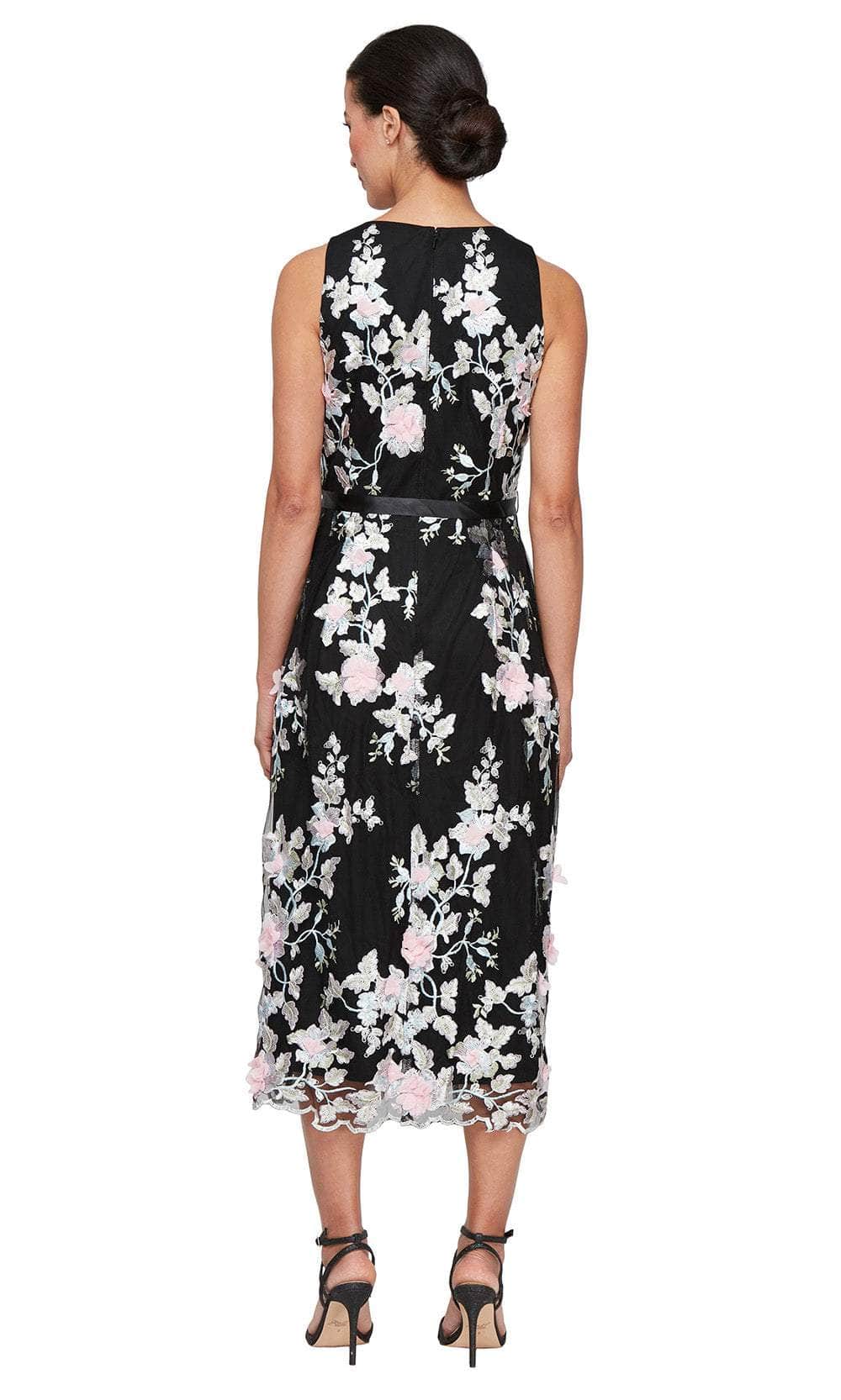 Alex Evenings 81171760 - Sleeveless A-Line Dress with Tie Belt - Image 2