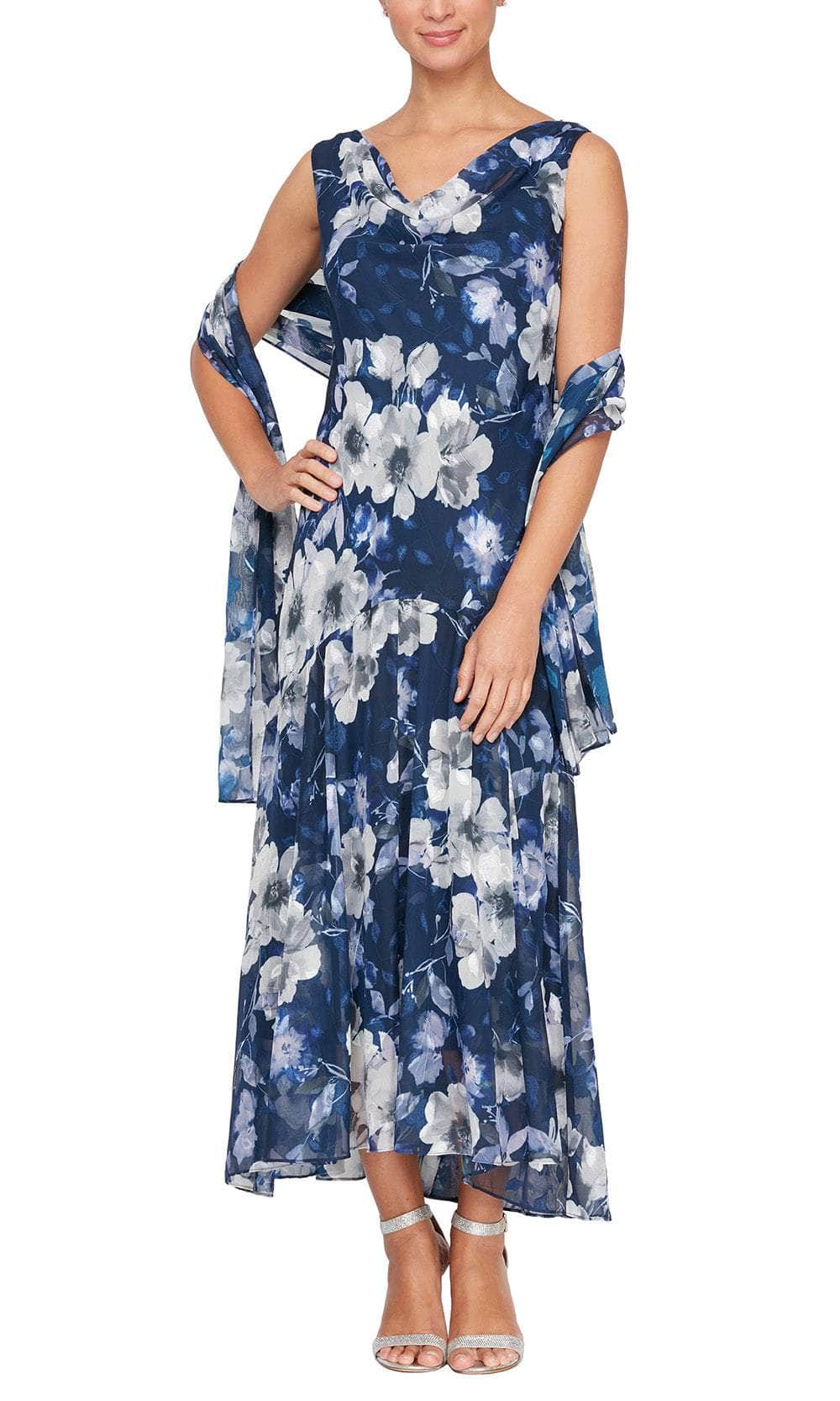 Alex Evenings 8175903 - Floral A-LIne Formal Dress