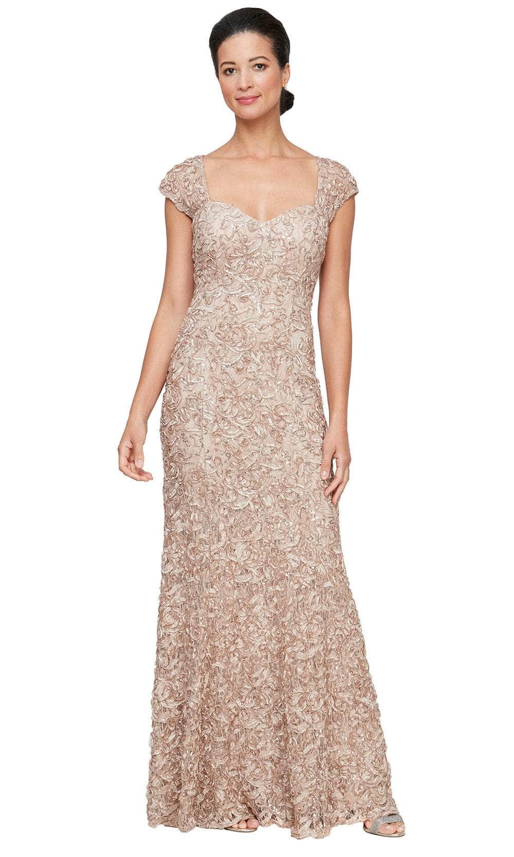Alex Evenings 82122588 - Lace Cap Sleeve Sheath Gown - Image 5