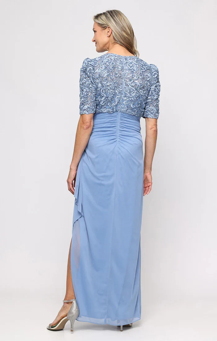 Alex Evenings 82122633 - Empire Waist V-Neckline Column Gown - Image 17