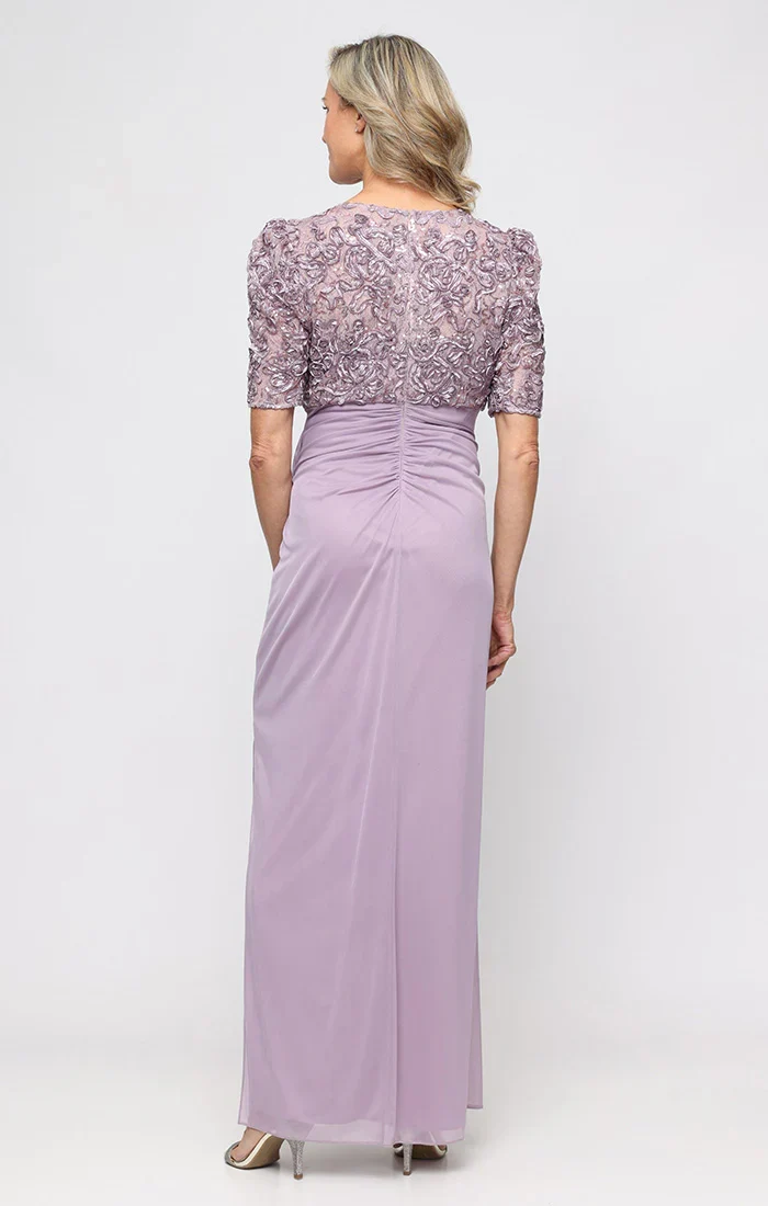 Alex Evenings 82122633 - Empire Waist V-Neckline Column Gown - Image 19