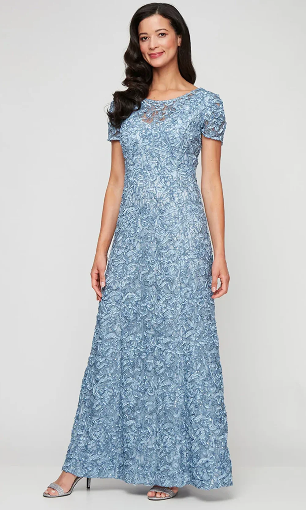 Alex Evenings 82122670 - Jewel Neck Soutache Sequin Lace Gown - Image 9