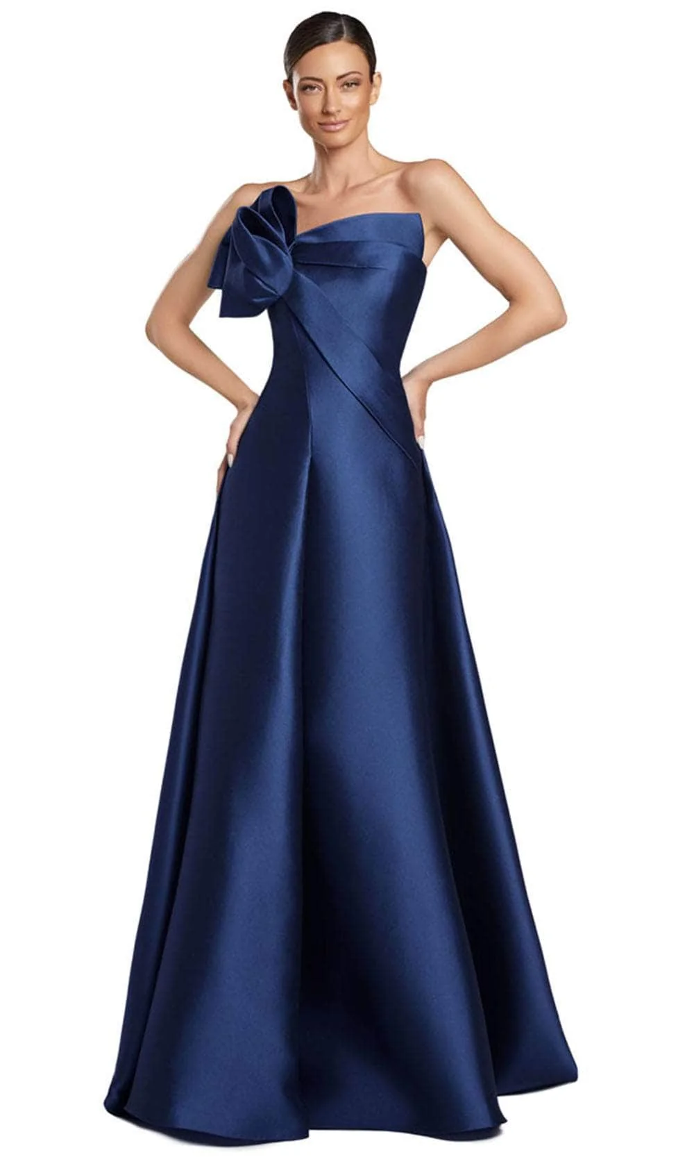 Alexander by Daymor 2068F24 - Asymmetric Neck A-Line Evening Gown - Image 4