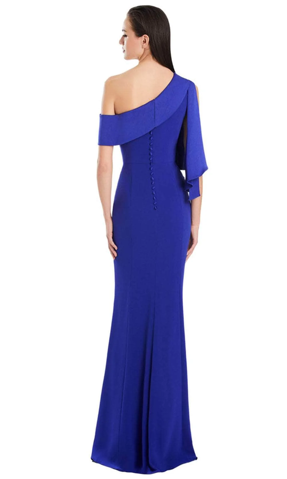 Alexander by Daymor 3058S25 - Ruched Asymmetric Neckline Evening Gown - Image 7