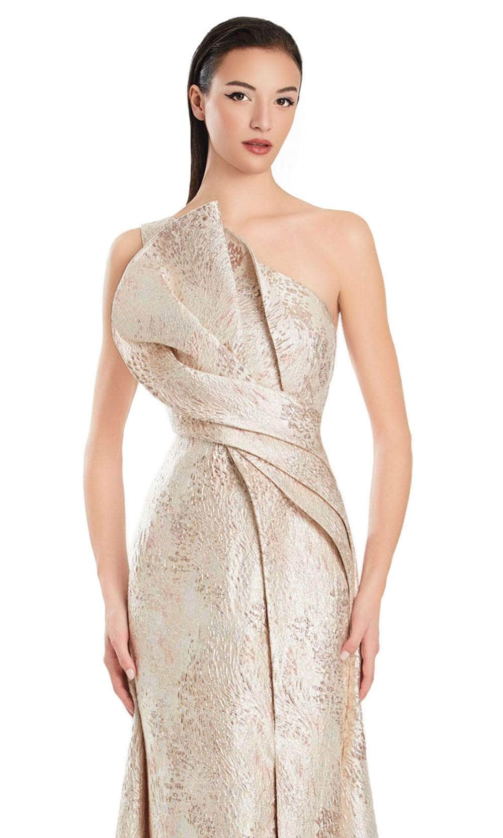 Alexander by Daymor 3067S25 - Textured One Shoulder Gown - Image 3