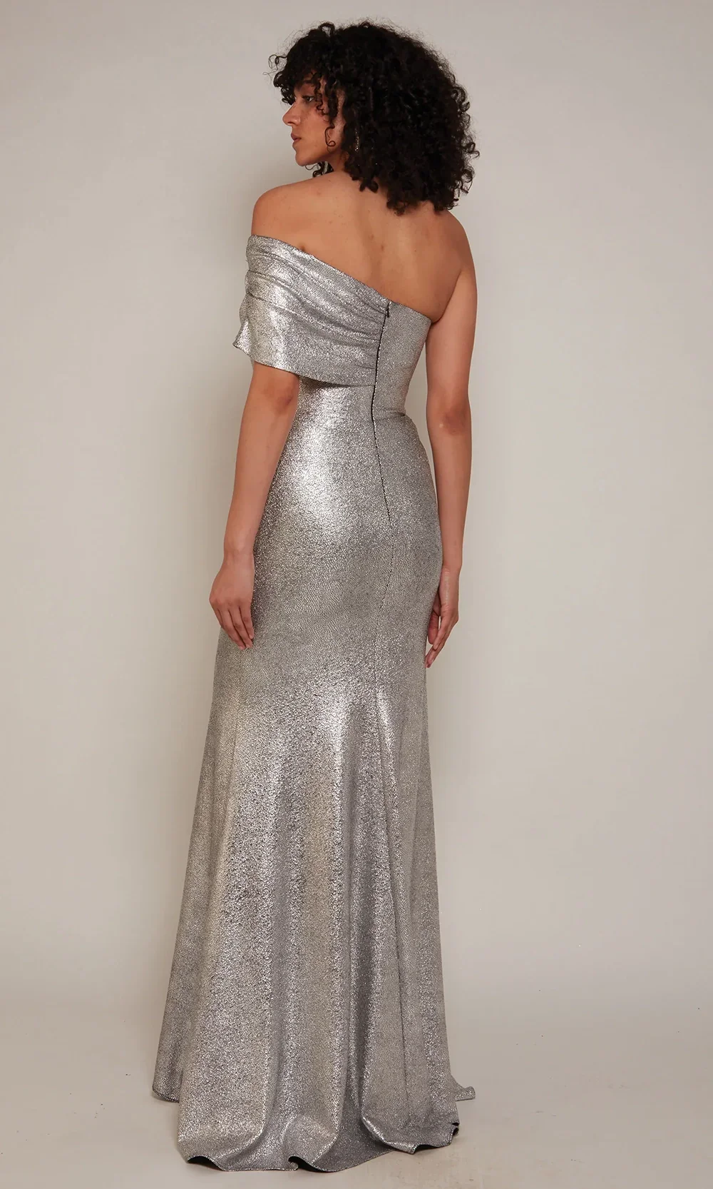 Alyce Paris 27663 - Metallic Sheath Gown with Folded Neckline - Image 2