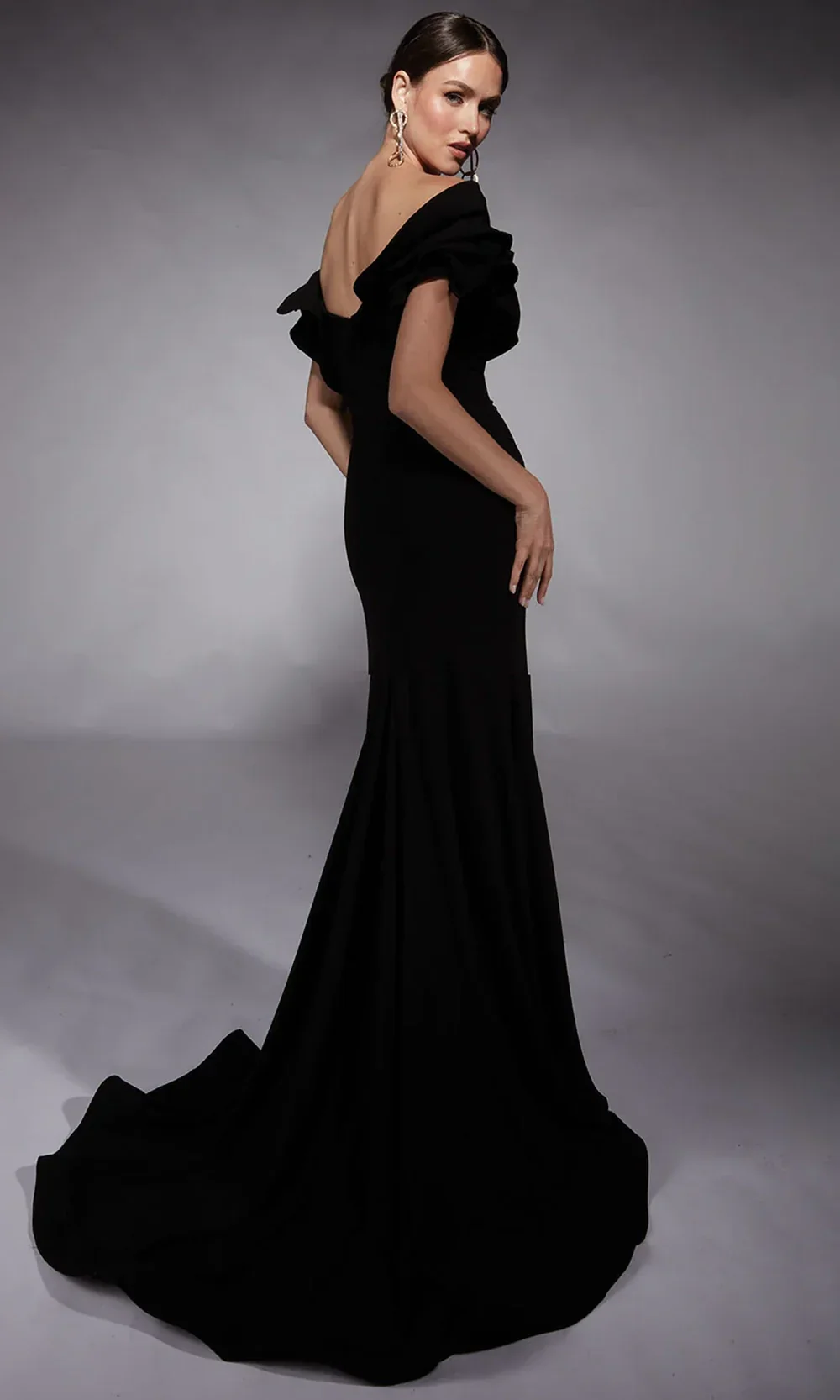 Alyce Paris 27714 - Off Shoulder Ruffle Sleeve Gown - Image 4