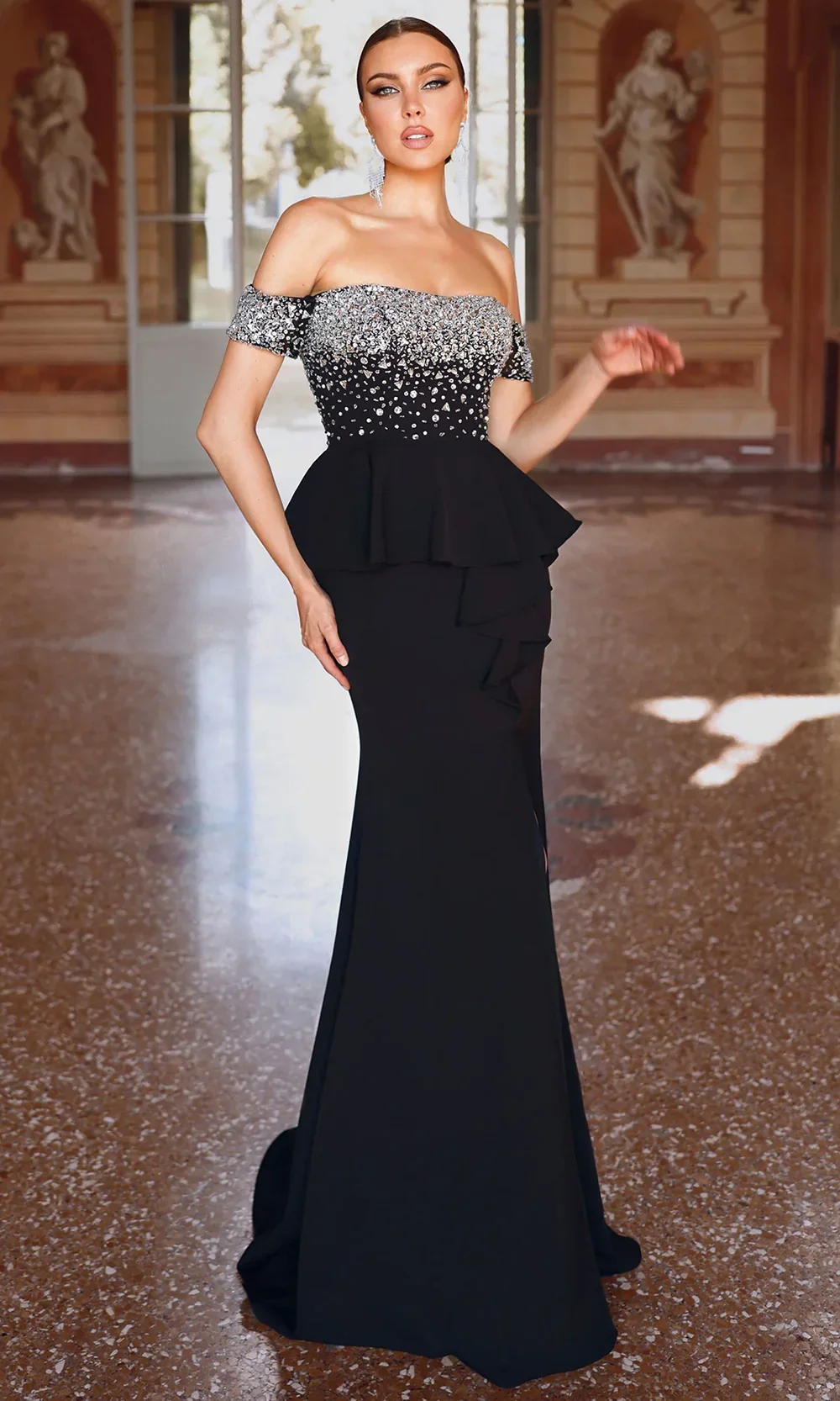 Alyce Paris 27715 - Off Shoulder Peplum Evening Gown - Image 4