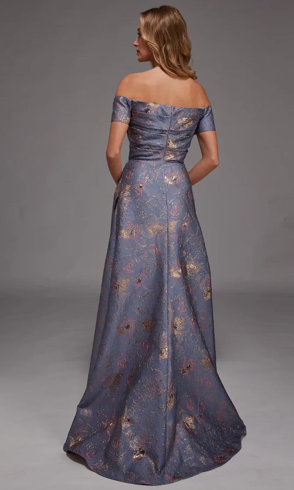 Alyce Paris 27828 - Elegant Draped Jacquard Evening Dress - Image 2