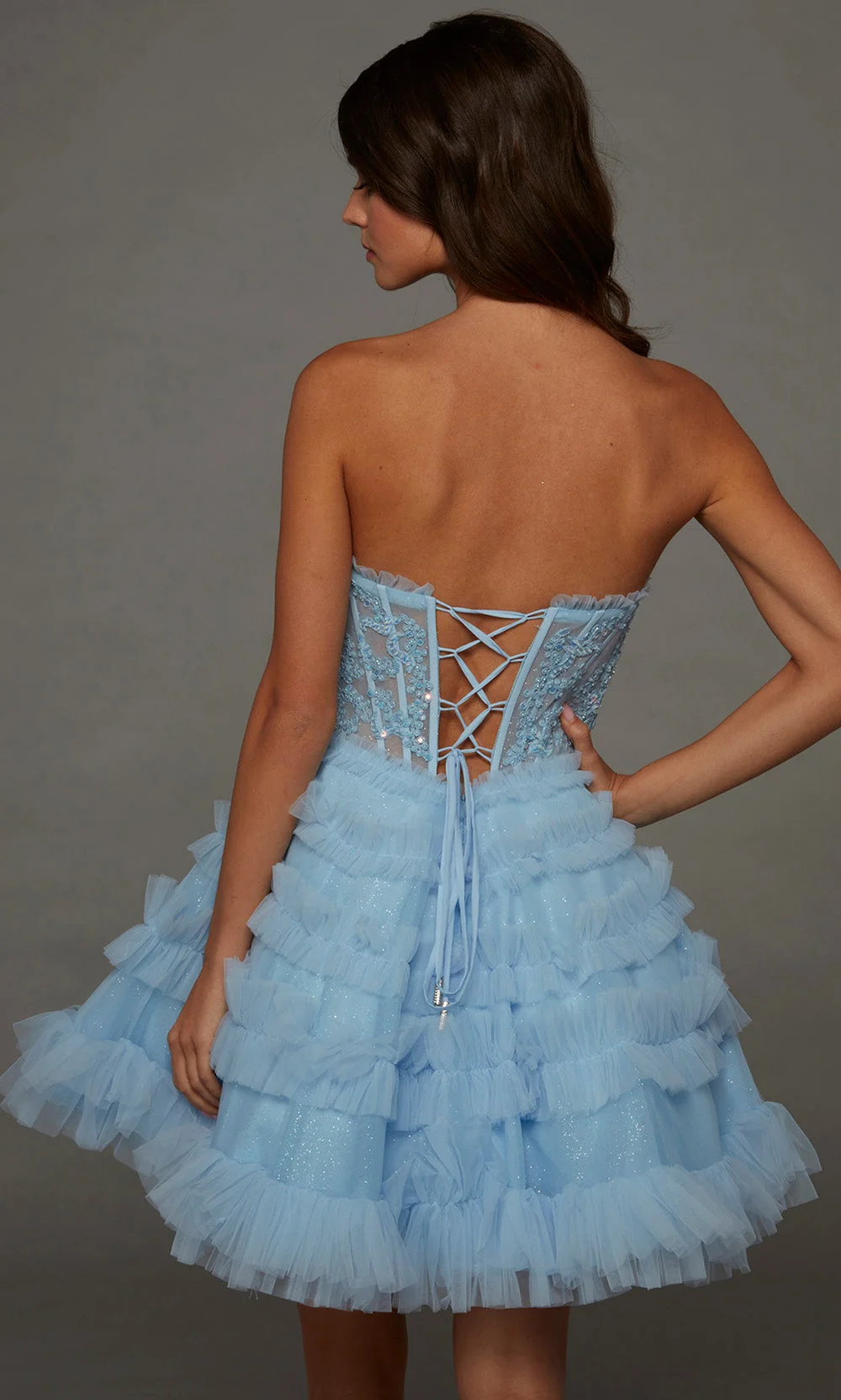 Alyce Paris 30094 - Sleeveless Tiered A-Line Homecoming Dress - Image 2