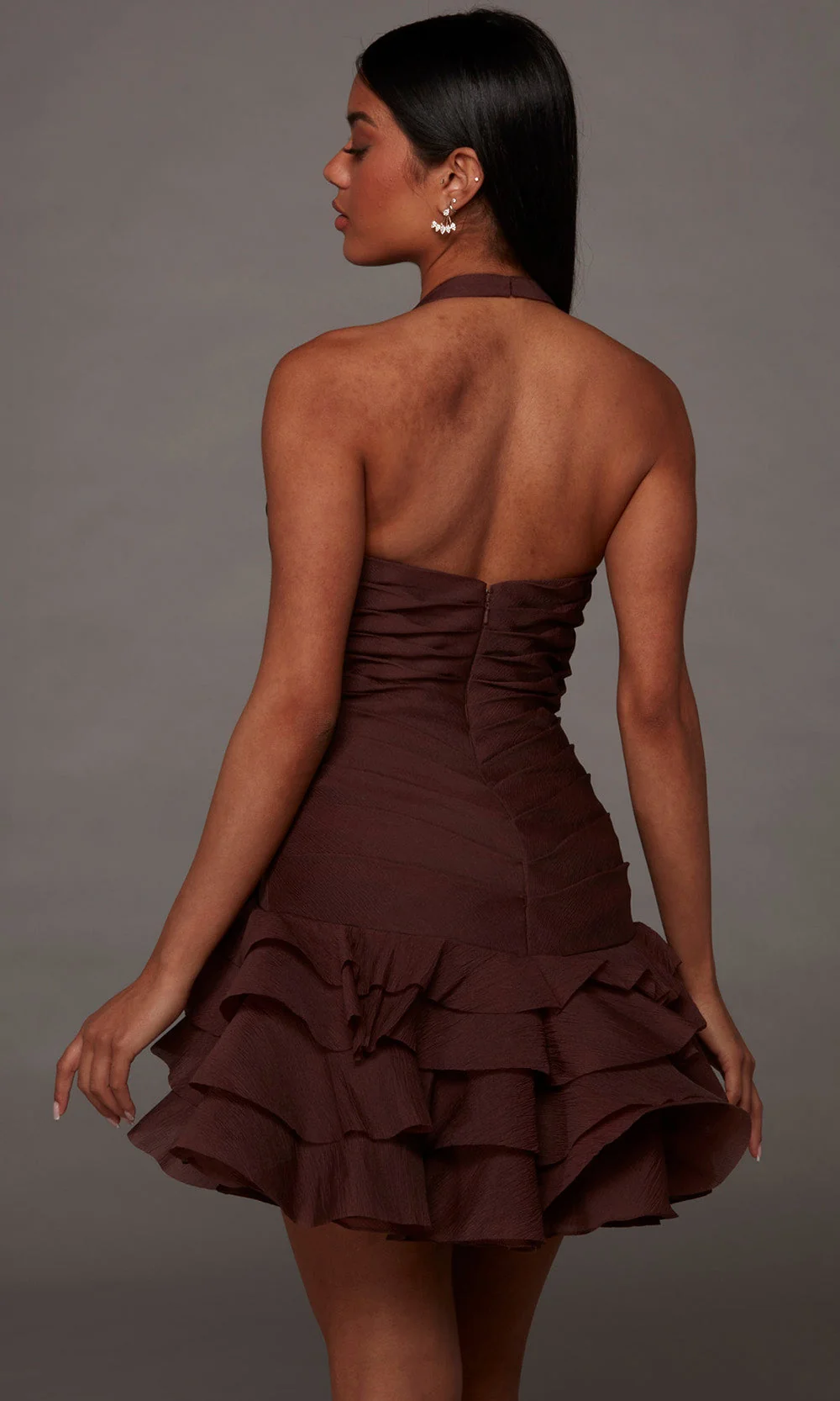 Alyce Paris 30127 - Halter Strap Ruffle A-Line Dress - Image 2