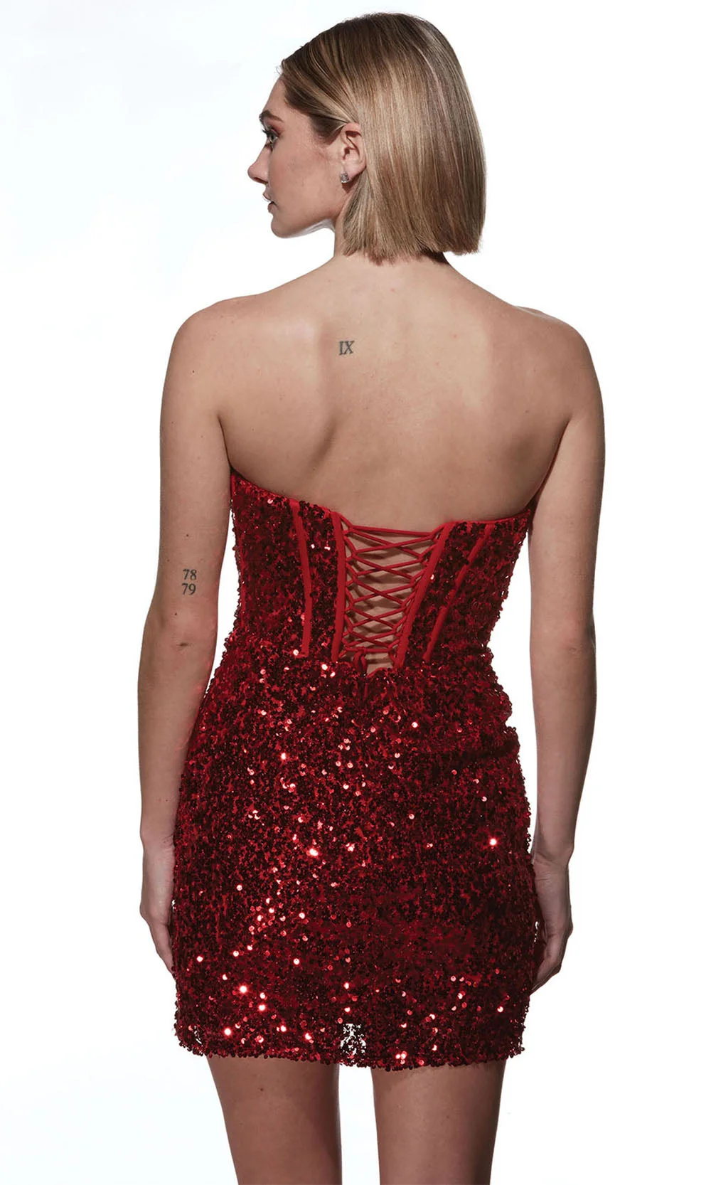 Alyce Paris 4909 - Strapless Neckline Corset Bodice Cocktail Dress - Image 2