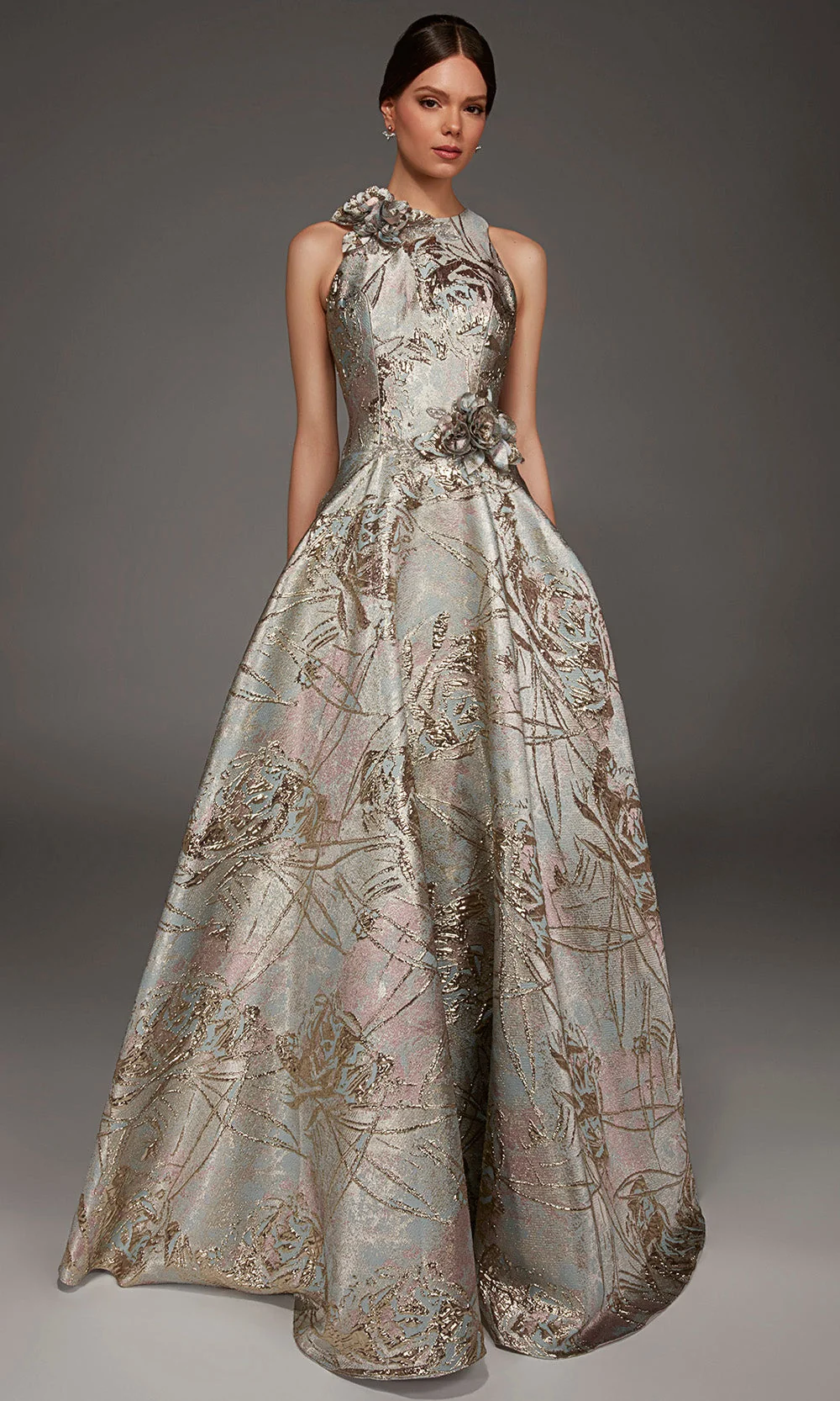 Alyce Paris 55027 - Textured Keyhole Back Evening Gown - Image 3