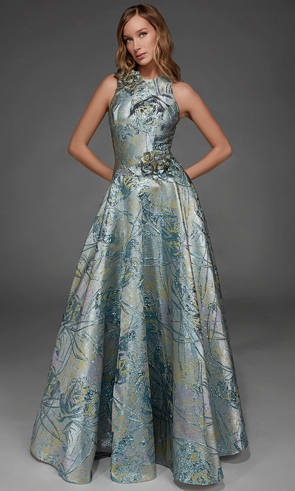 Alyce Paris 55027 - Textured Keyhole Back Evening Gown - Image 4