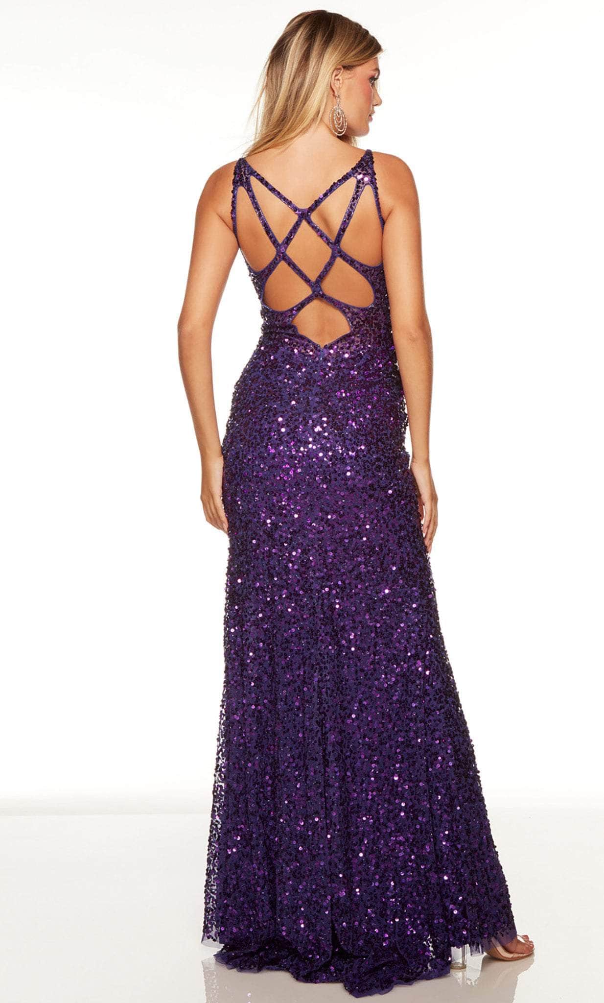 Alyce Paris 61366 - V-Neck High Slit Prom Dress - Image 3