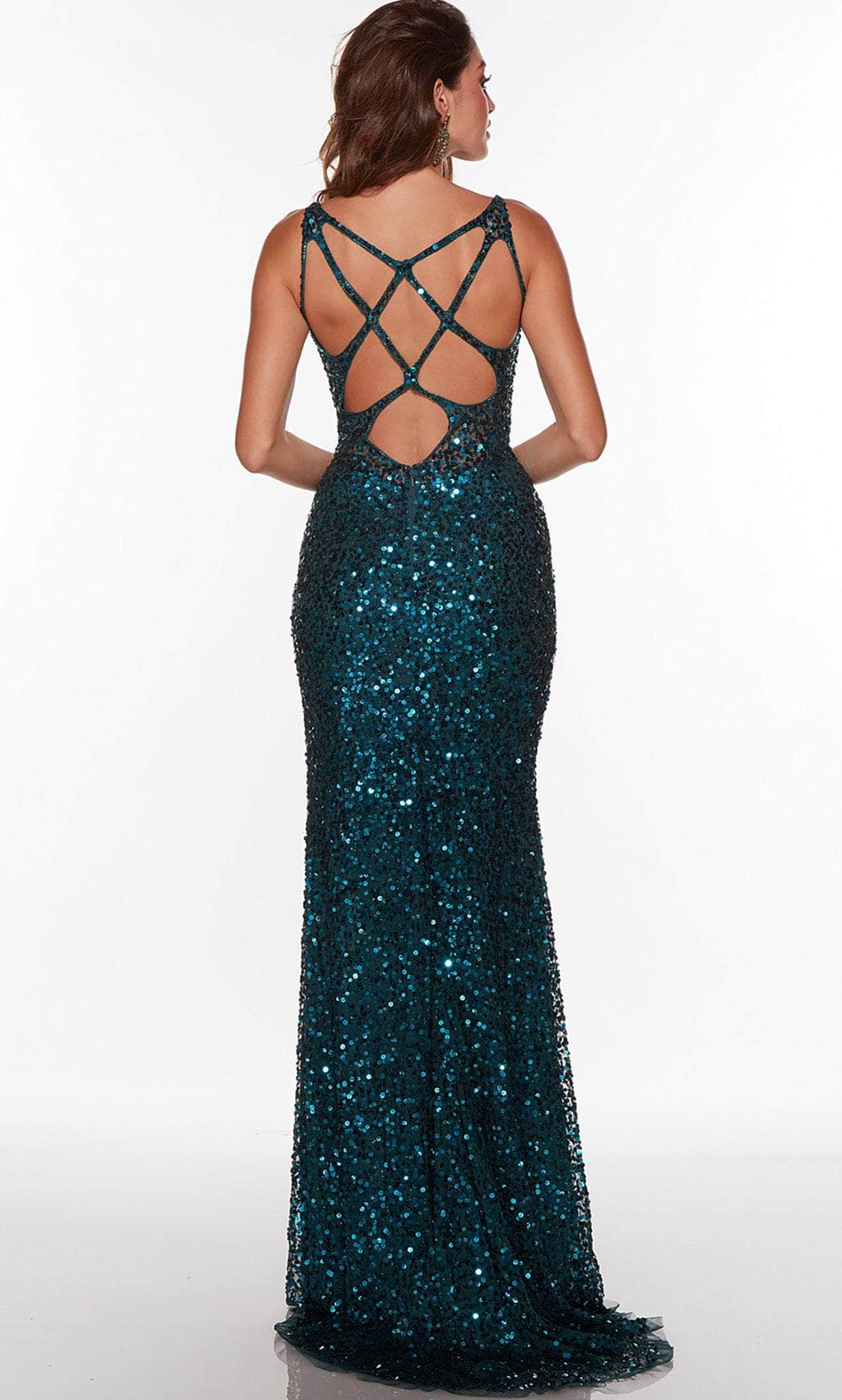 Alyce Paris 61366 - V-Neck High Slit Prom Dress - Image 4