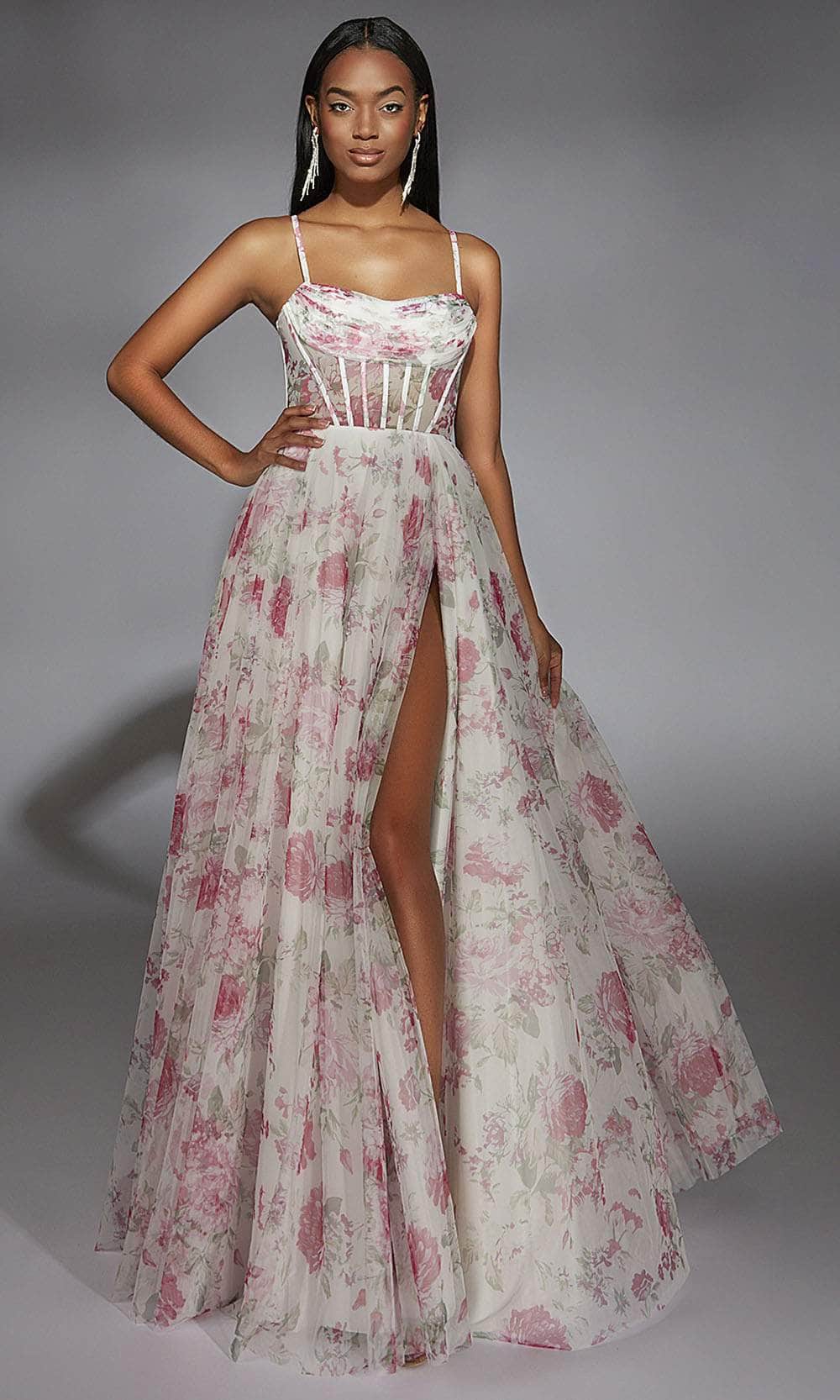 Alyce Paris 61752 - Cowl Neckline Sheer Corset Dress - Image 7