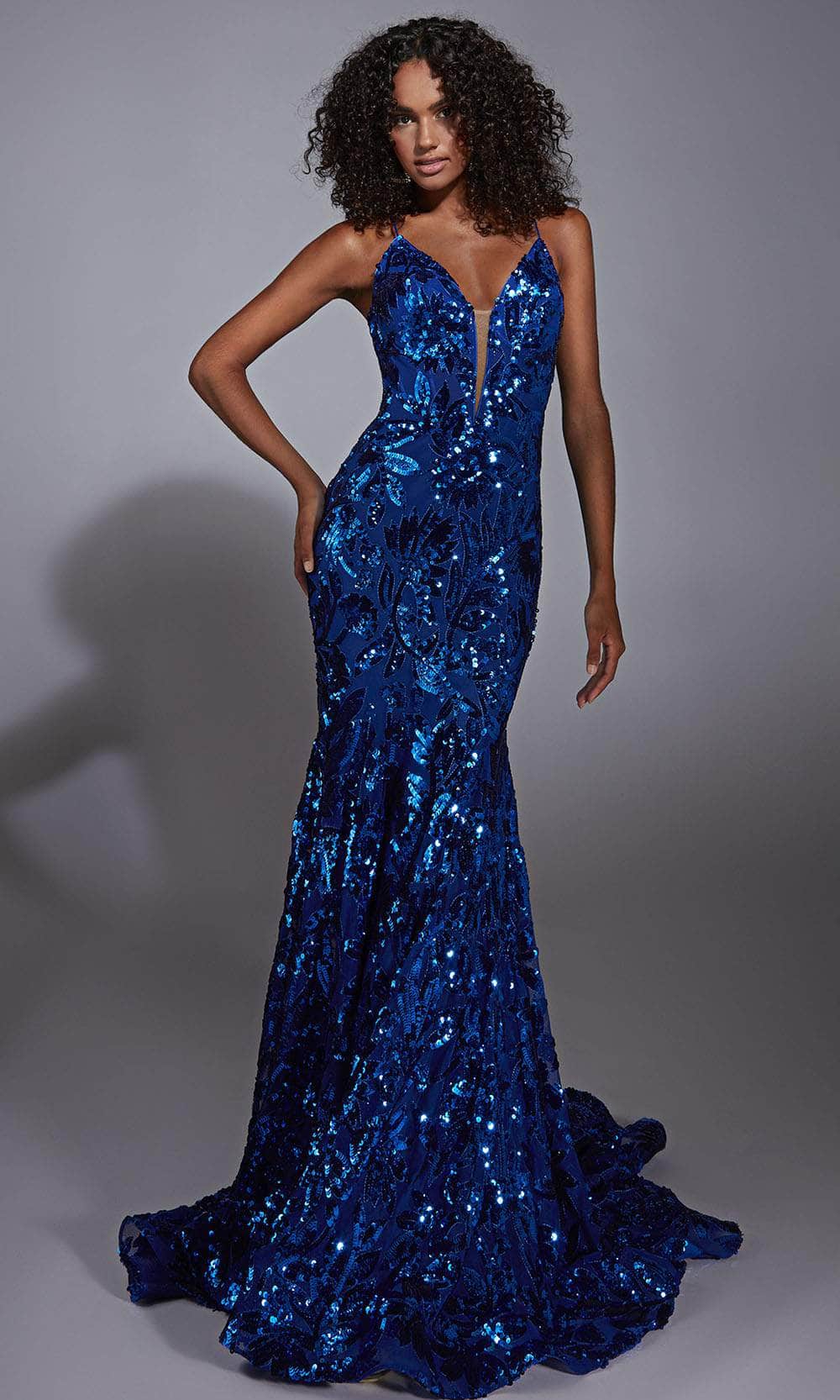 Alyce Paris 61755 - Plunging V-Neck Sparkling Dress - Image 6