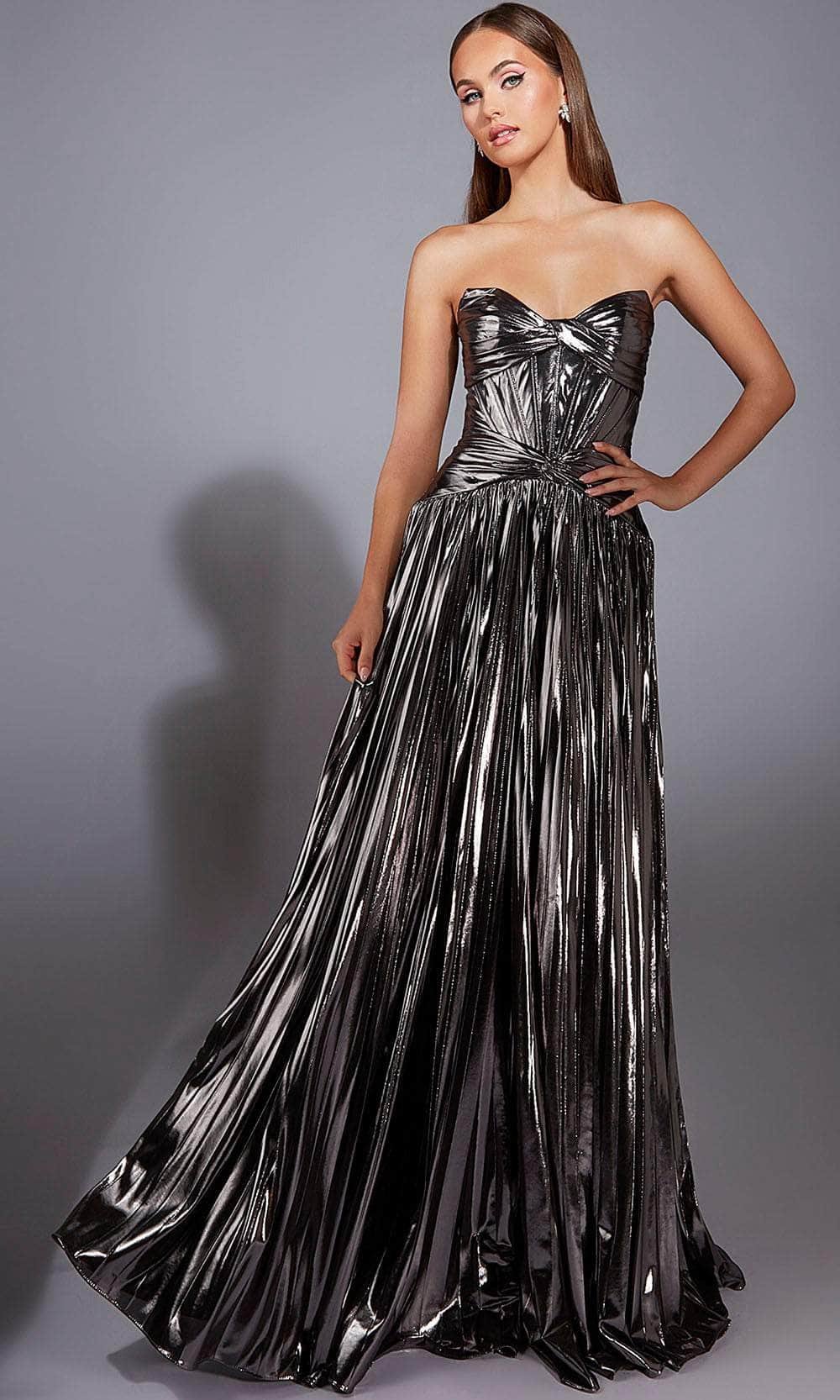Alyce Paris 61779 - Corset Bodice Gown with Pleated Skirt - Image 4