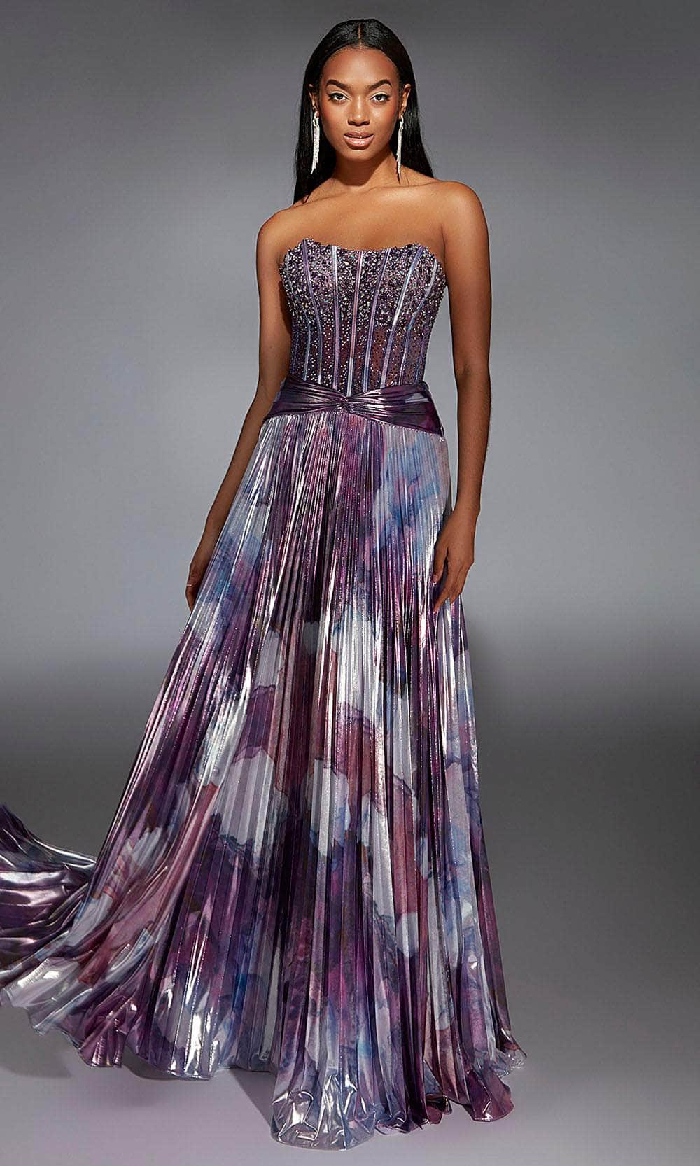 Alyce Paris 61781 - Flowing Strapless Metallic Gown