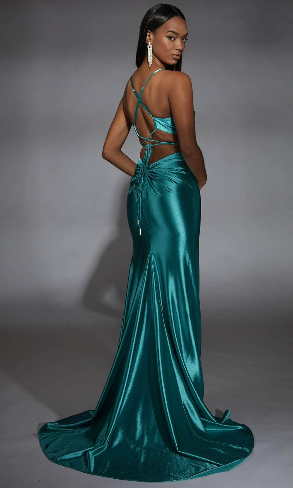 Alyce Paris 61875 - Strappy Back High Slit Gown - Image 2