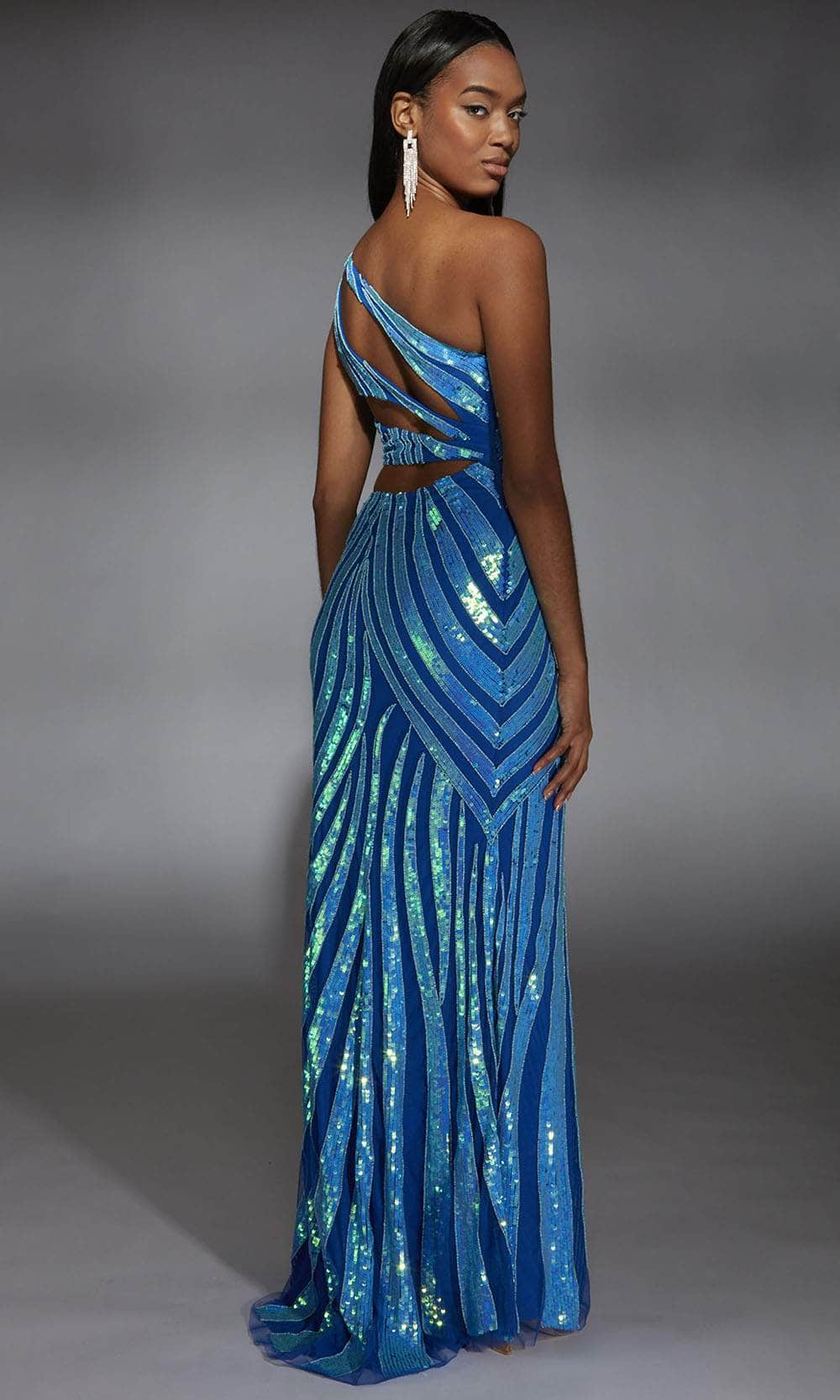 Alyce Paris 61877 - Modern Asymmetrical Sequin Dress - Image 2