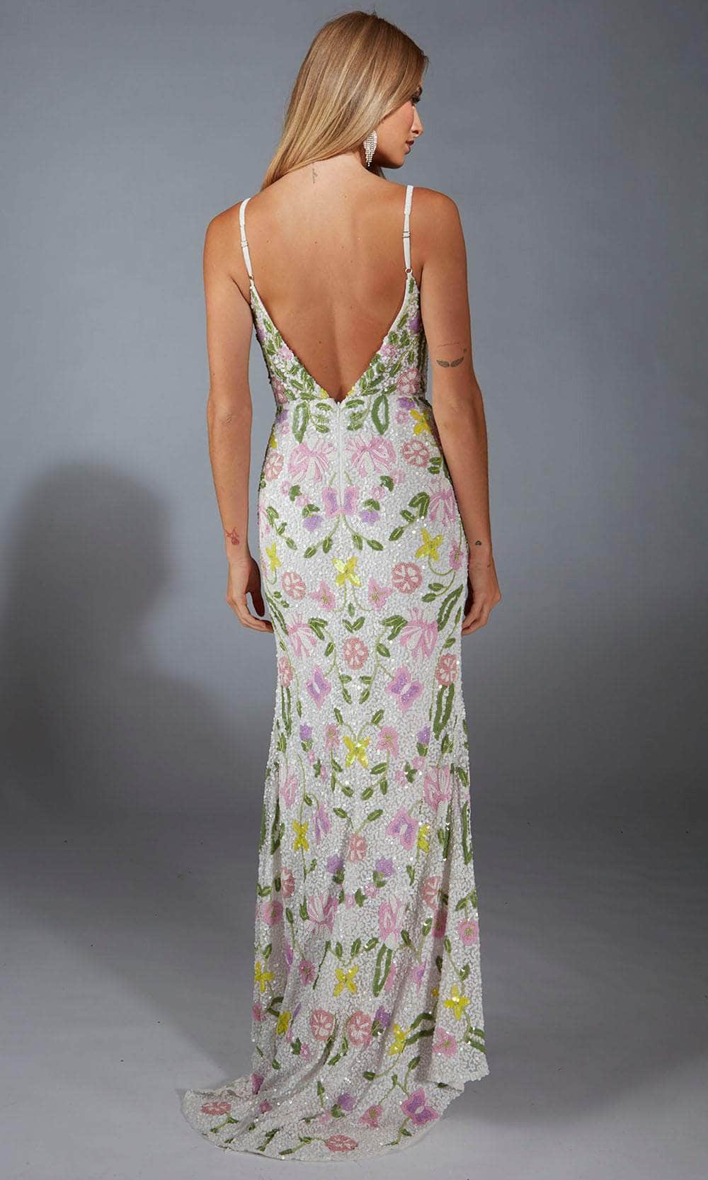 Alyce Paris 61905 - Beaded Sheath Dress with Slit - Image 2
