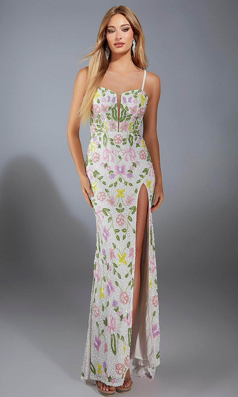 Alyce Paris 61905 - Beaded Sheath Dress with Slit - Image 3