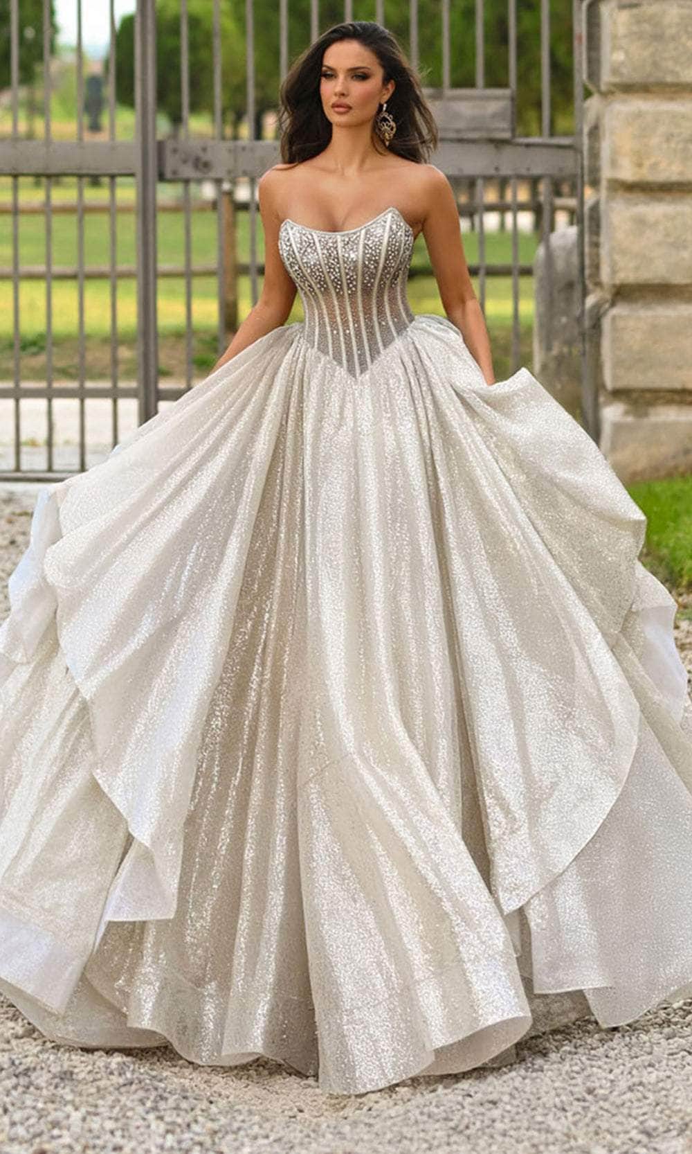 Alyce Paris 61971 - Scoop Neck Glitter Tulle Ballgown - Image 4