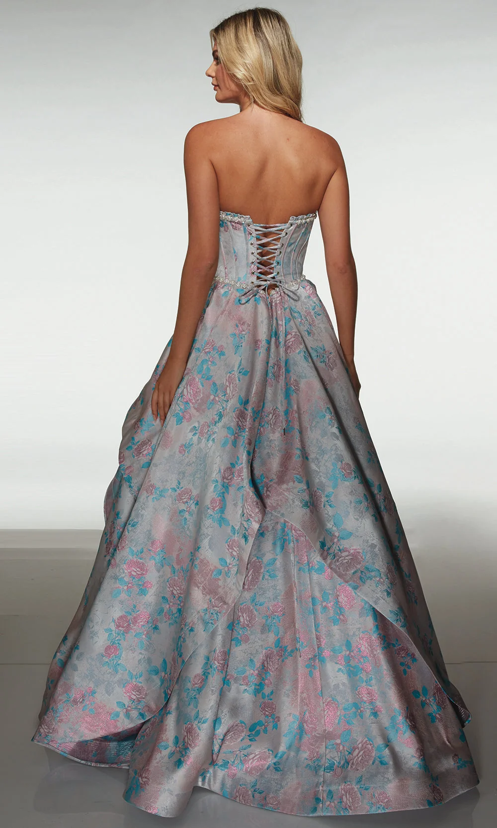 Alyce Paris 61997 - Corset Jacquard Ball Gown - Image 2