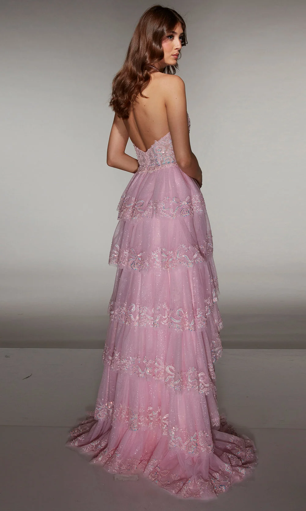 Alyce Paris 62037 - Beaded Bodice Dress with High Slit - Image 5