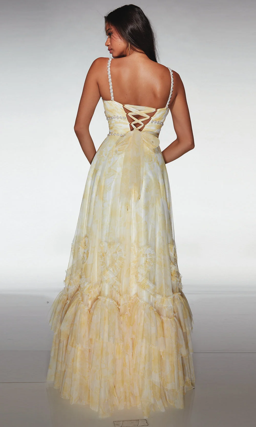 Alyce Paris 62063 - Embellished Strap Lace Up Gown - Image 5