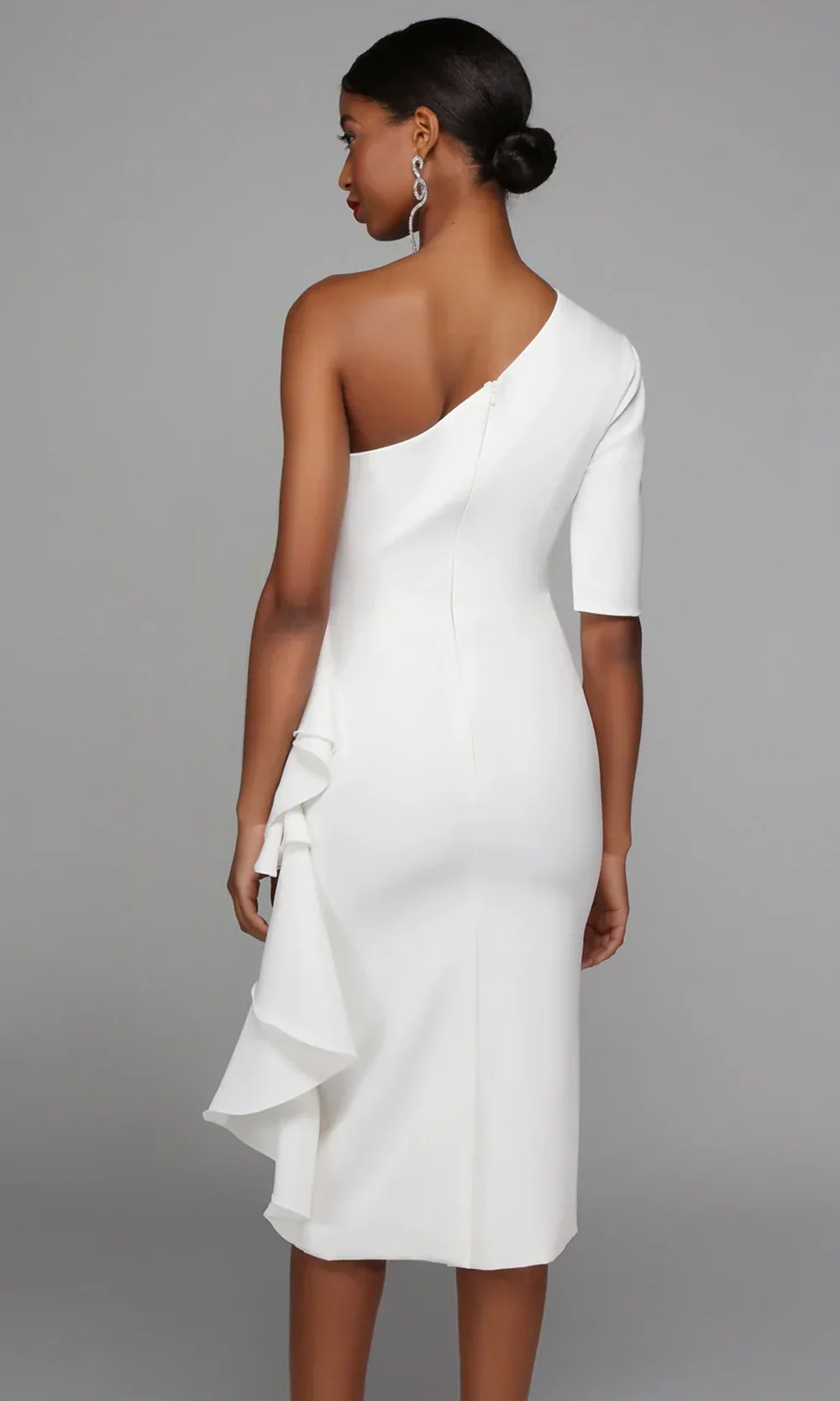 Alyce Paris 70006 - Ruffled Skirt Asymmetric Fitted Dress - Image 9