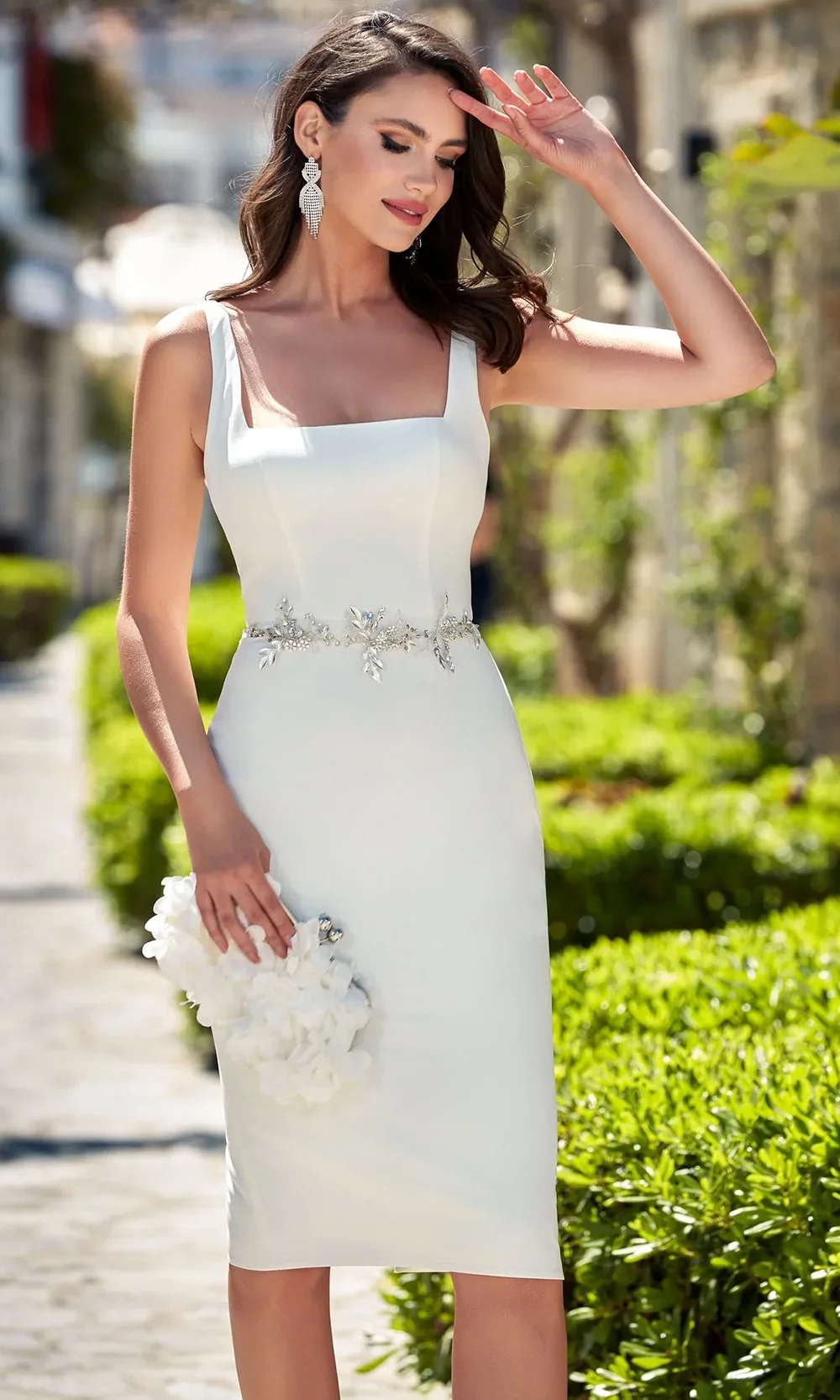 Alyce Paris 70010 - Beaded Waist Sheath Cocktail Dress with Slit - Image 6