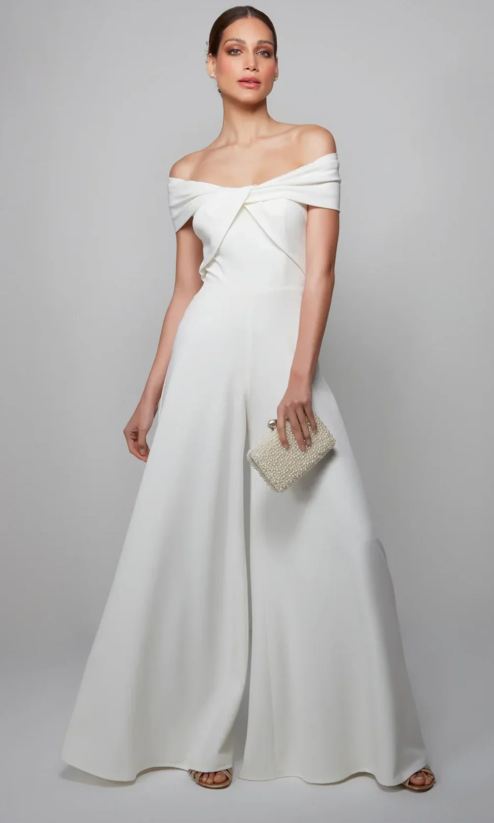 Alyce Paris 70013 - Wide-Leg Cap Sleeve Knit Jumpsuit - Image 4