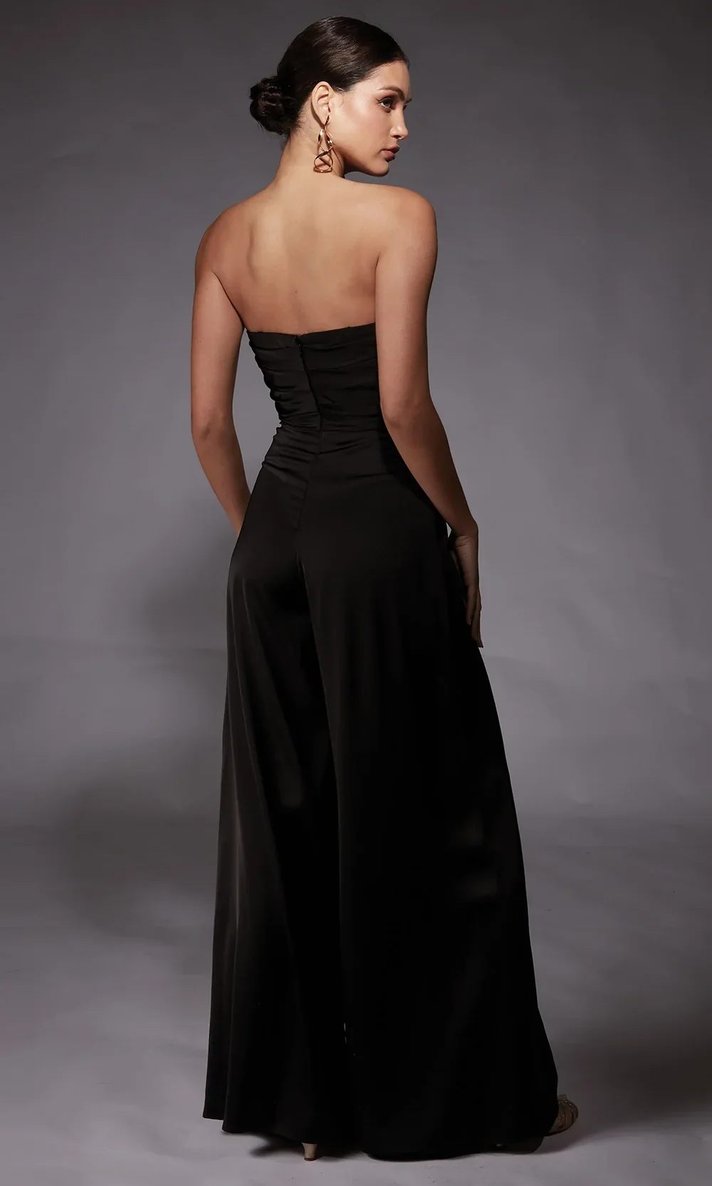 Alyce Paris 70071 - Wide-Leg Strapless Cowl Jumpsuit - Image 4