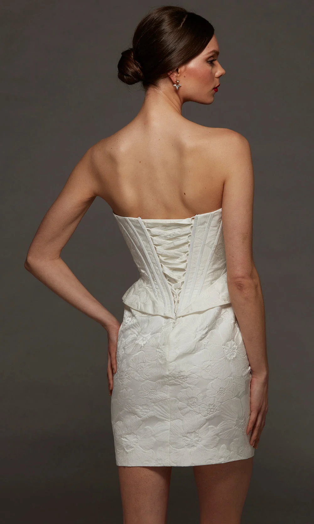 Alyce Paris 70093 - Sweetheart Corset Bridal Cocktail Dress with Peplum - Image 2