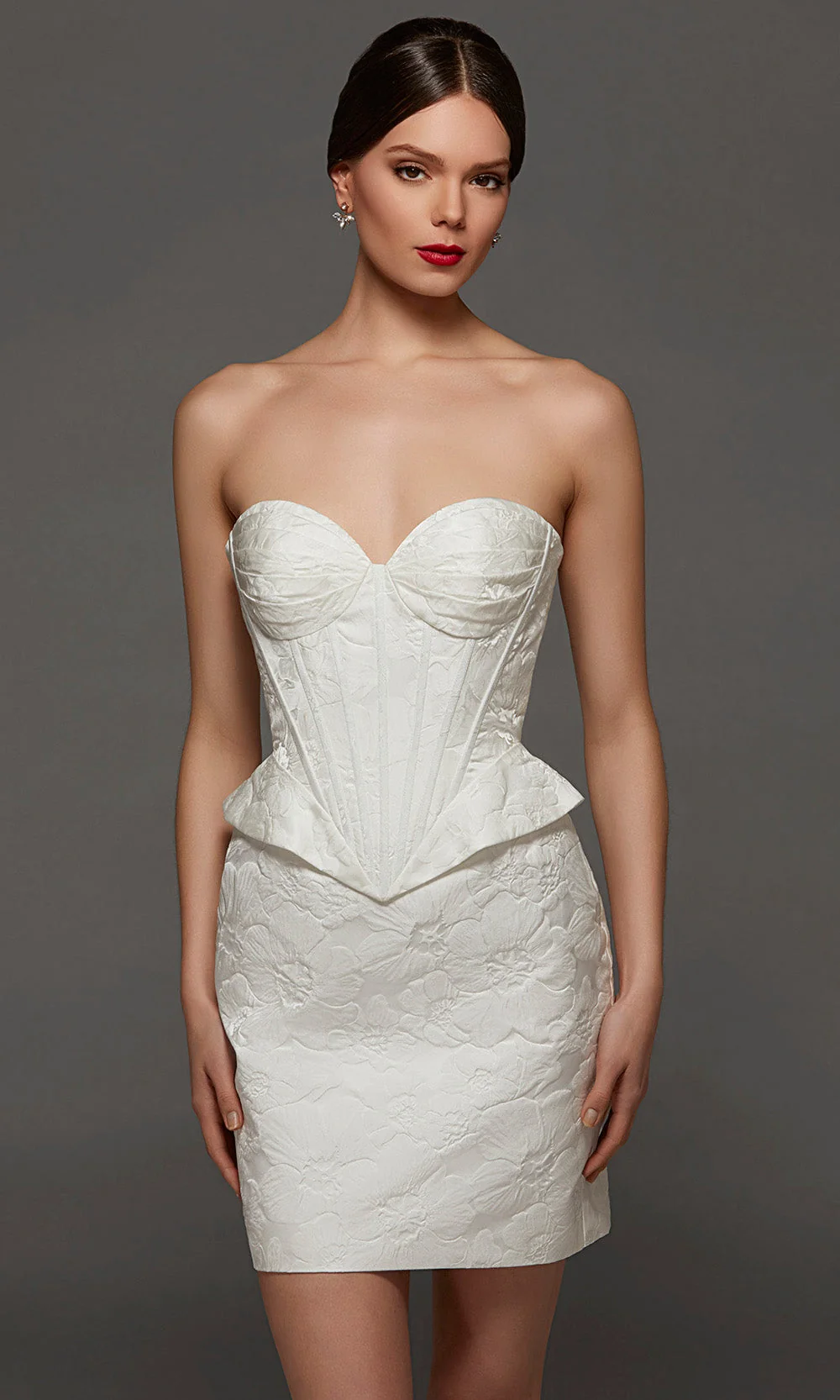 Alyce Paris 70093 - Sweetheart Corset Bridal Cocktail Dress with Peplum - Image 3