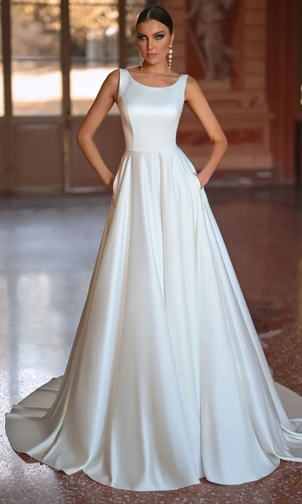 Alyce Paris 7053 - Button Back Sleeveless Gown with Pockets - Image 4